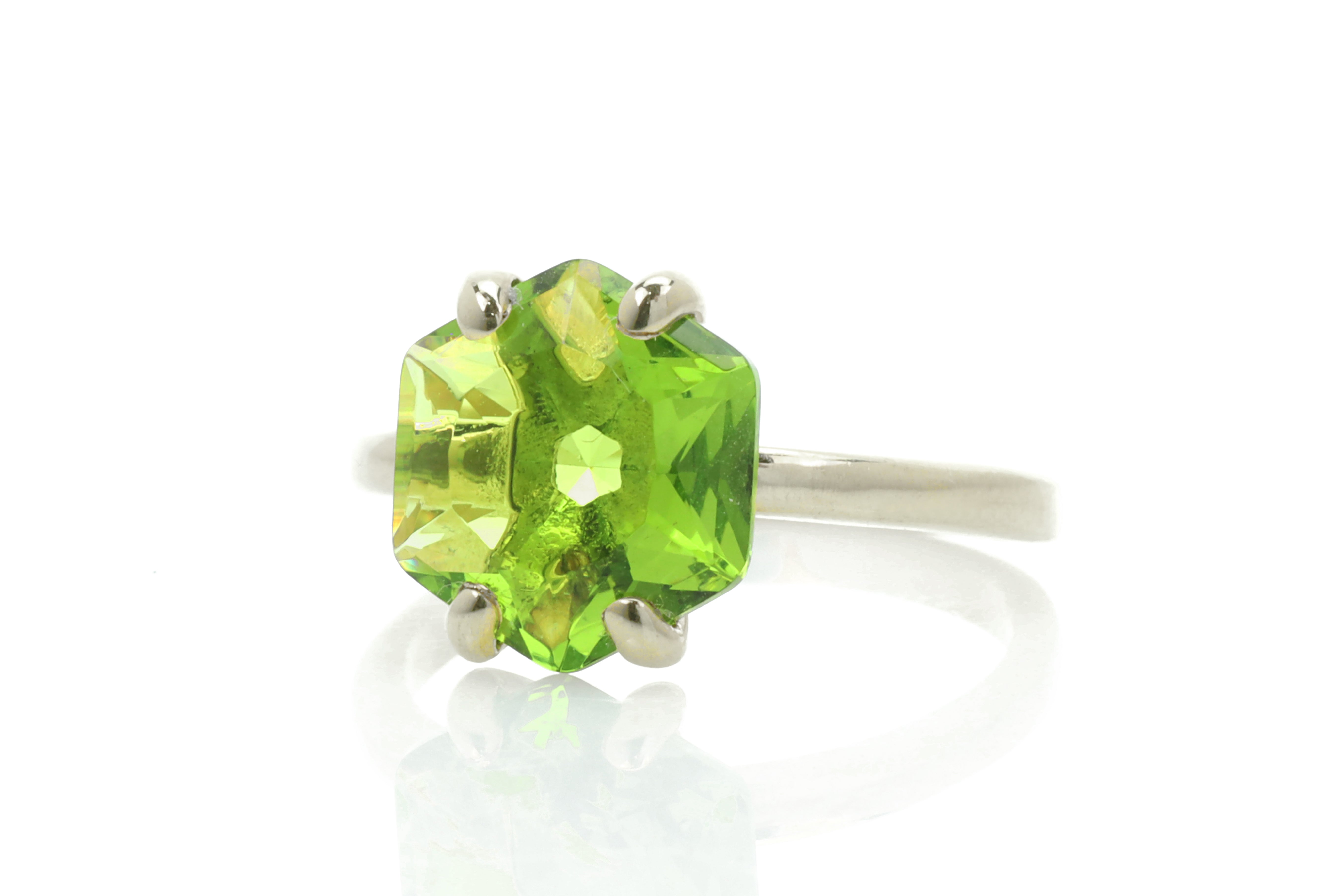 Handmade Statement Peridot Gold Rings Rings Anemone Unique