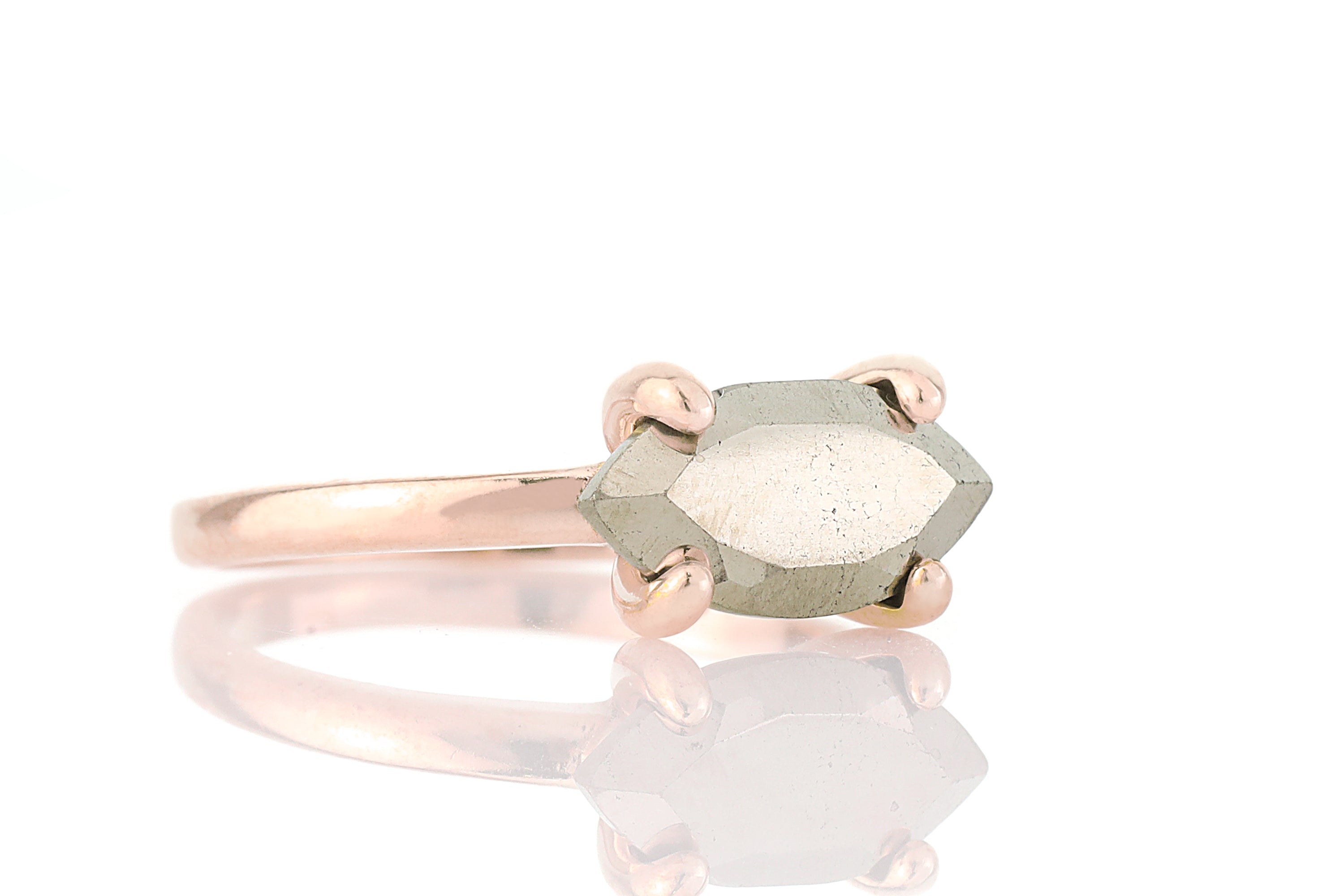 Dainty Sterling Silver Pyrite Ring Rings Anemone Unique