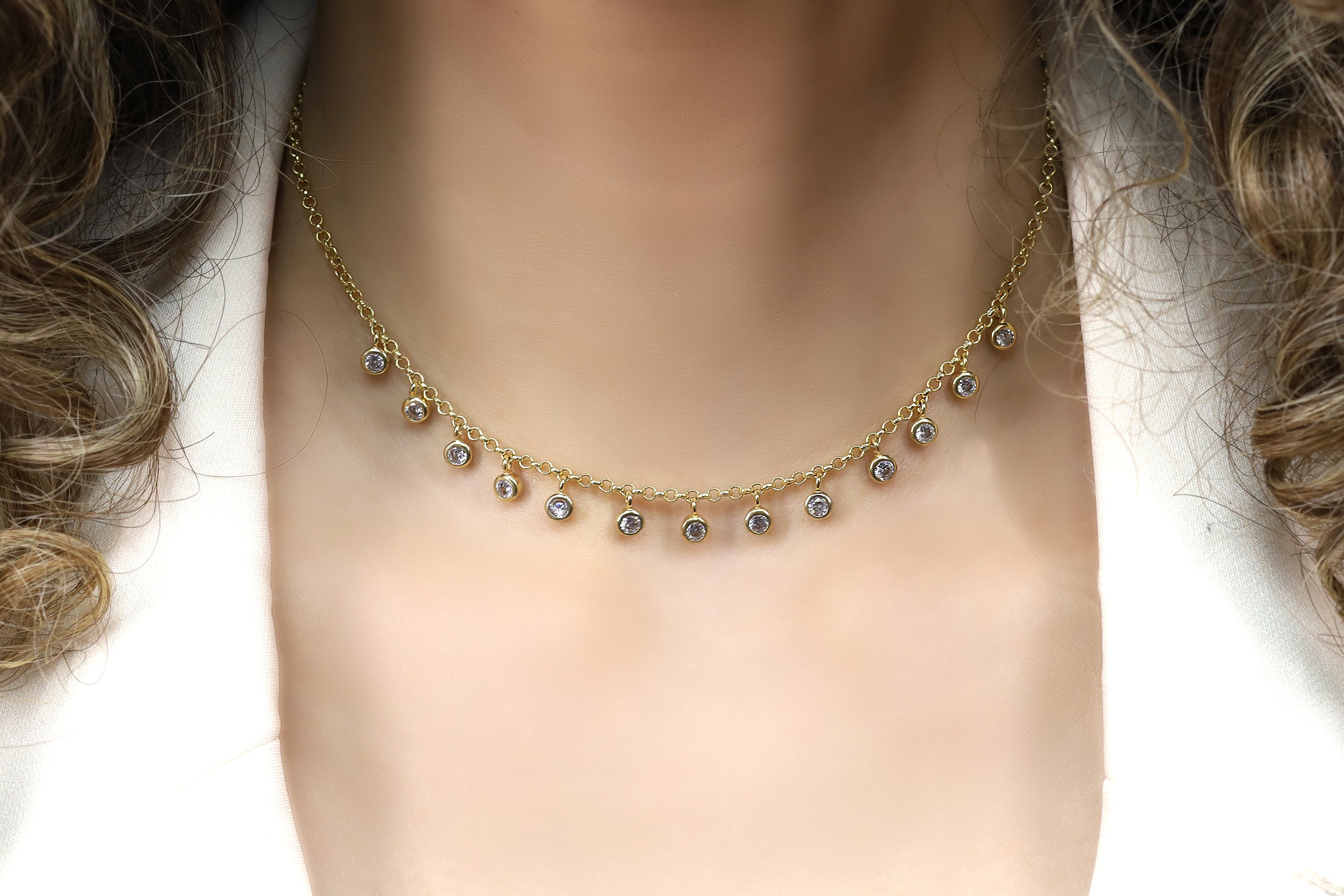 Cubic Zirconia Pendant 14k Gold Filled Necklace necklaces Anemone Unique