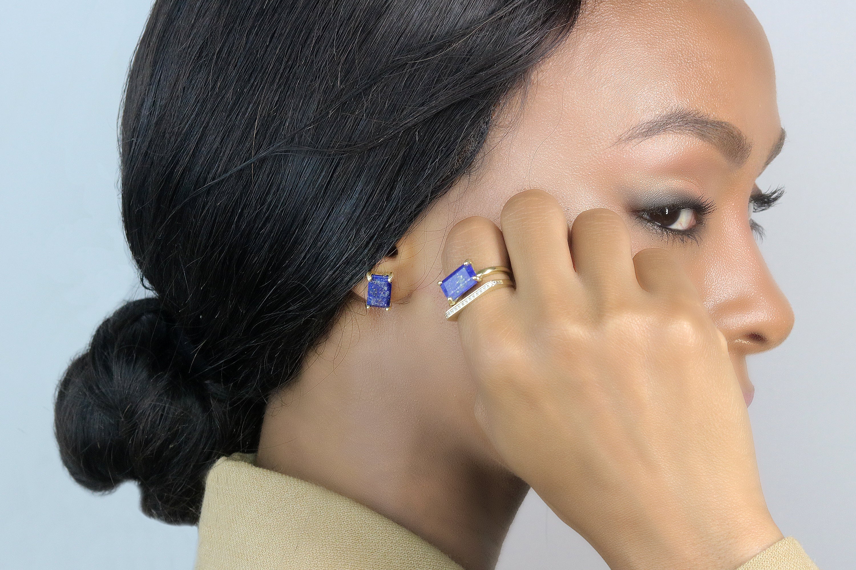 Blue Lapis Lazuli Sterling Silver Earrings Earrings Anemone Unique