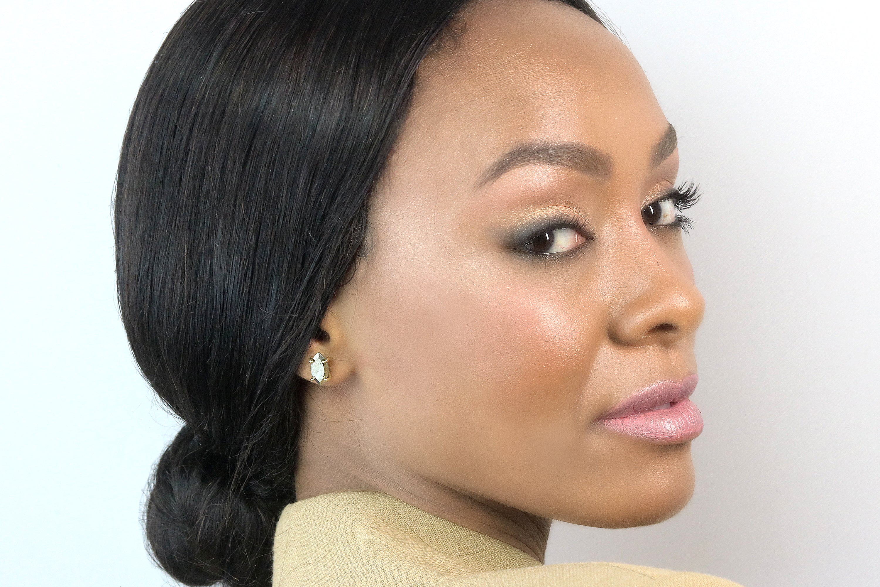 Marquise Iron Pyrite Sterling Silver Earrings Earrings Anemone Unique