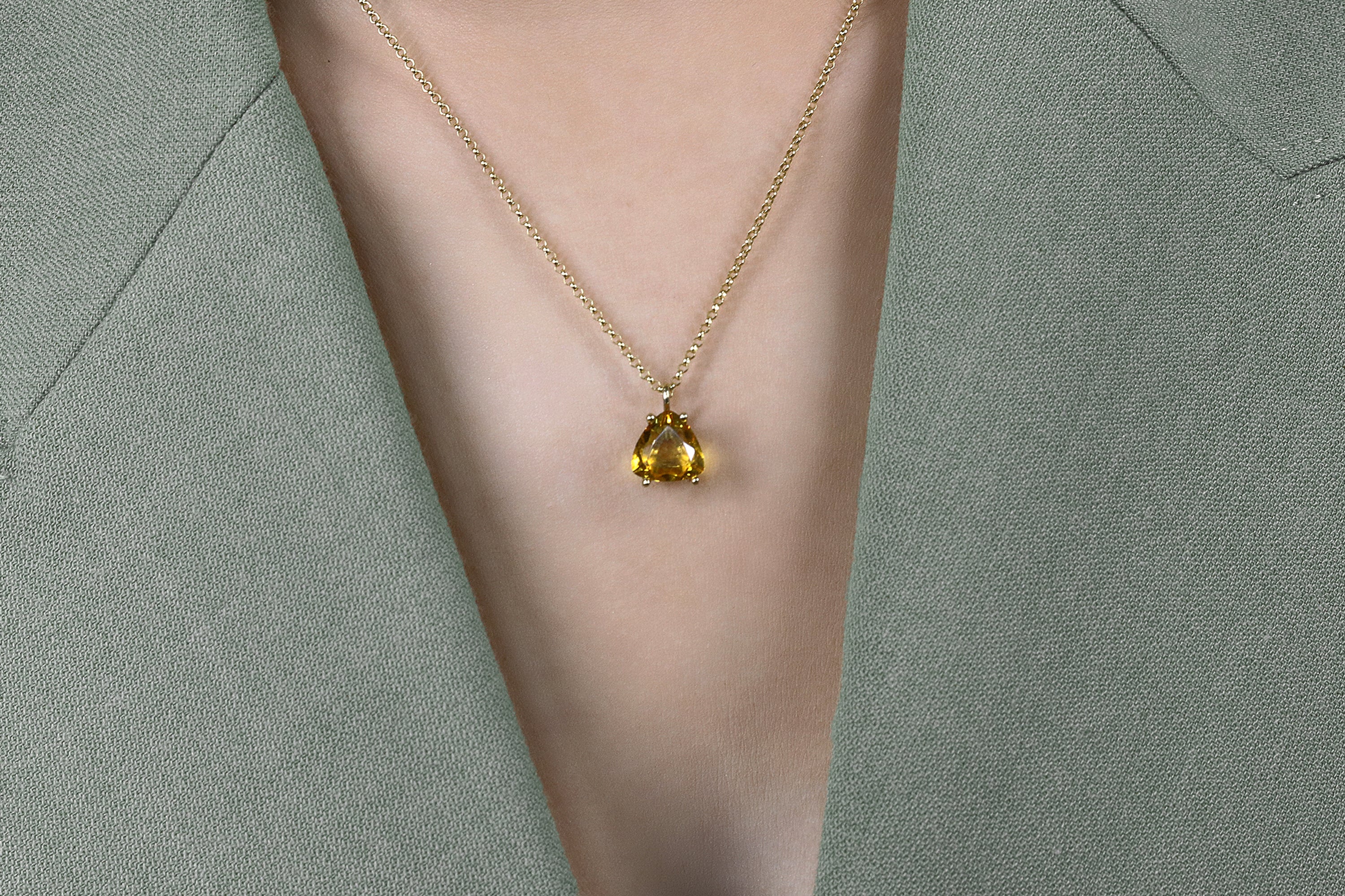 Trilliant Citrine Gold Filled Necklace necklaces Anemone Unique