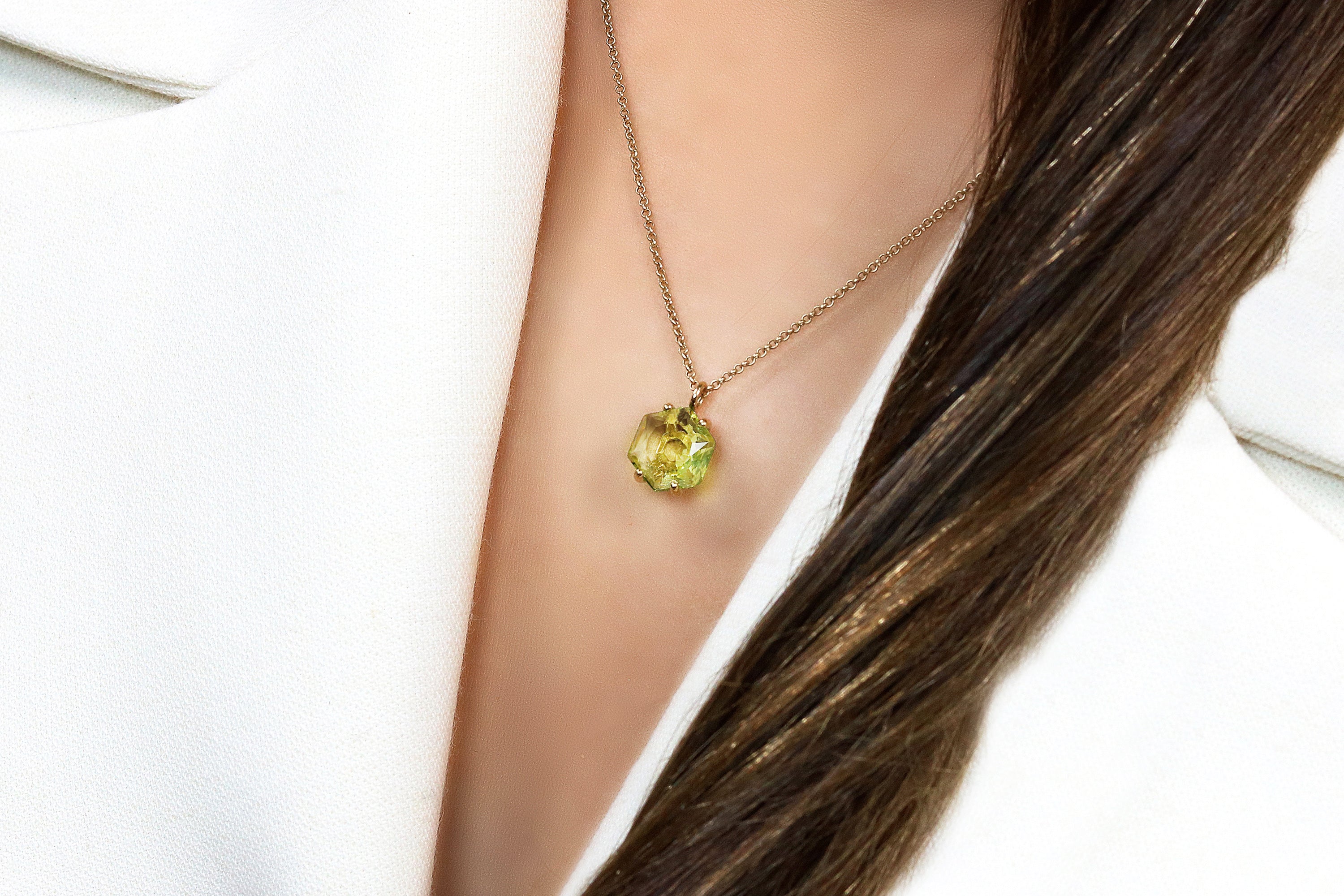 Brilliant Lemon Quartz Gold Pendant Necklace necklaces Anemone Unique