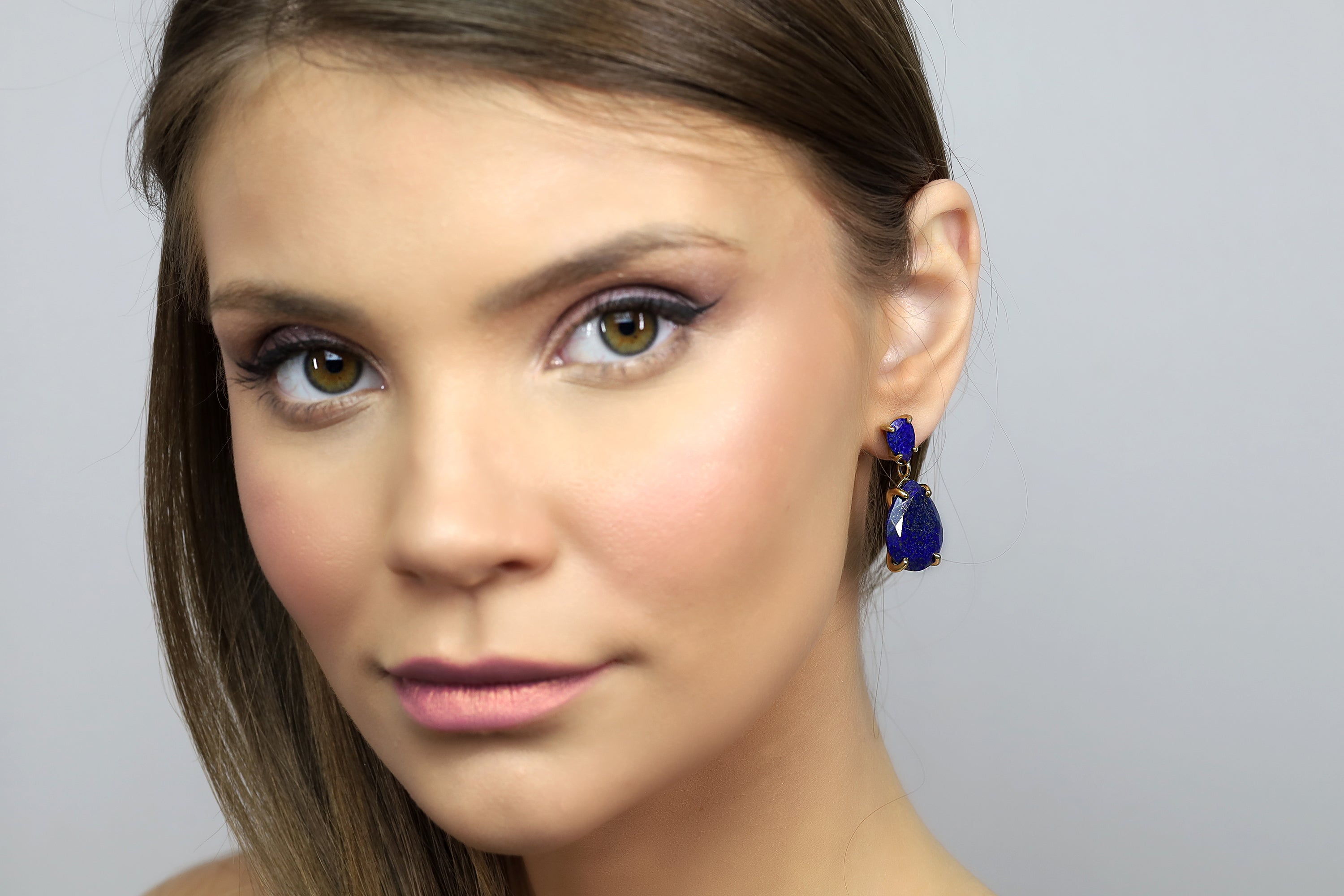 Teardrop Lapis Lazuli Dangle Earrings in 14k Gold Filled Earrings Anemone Jewelry