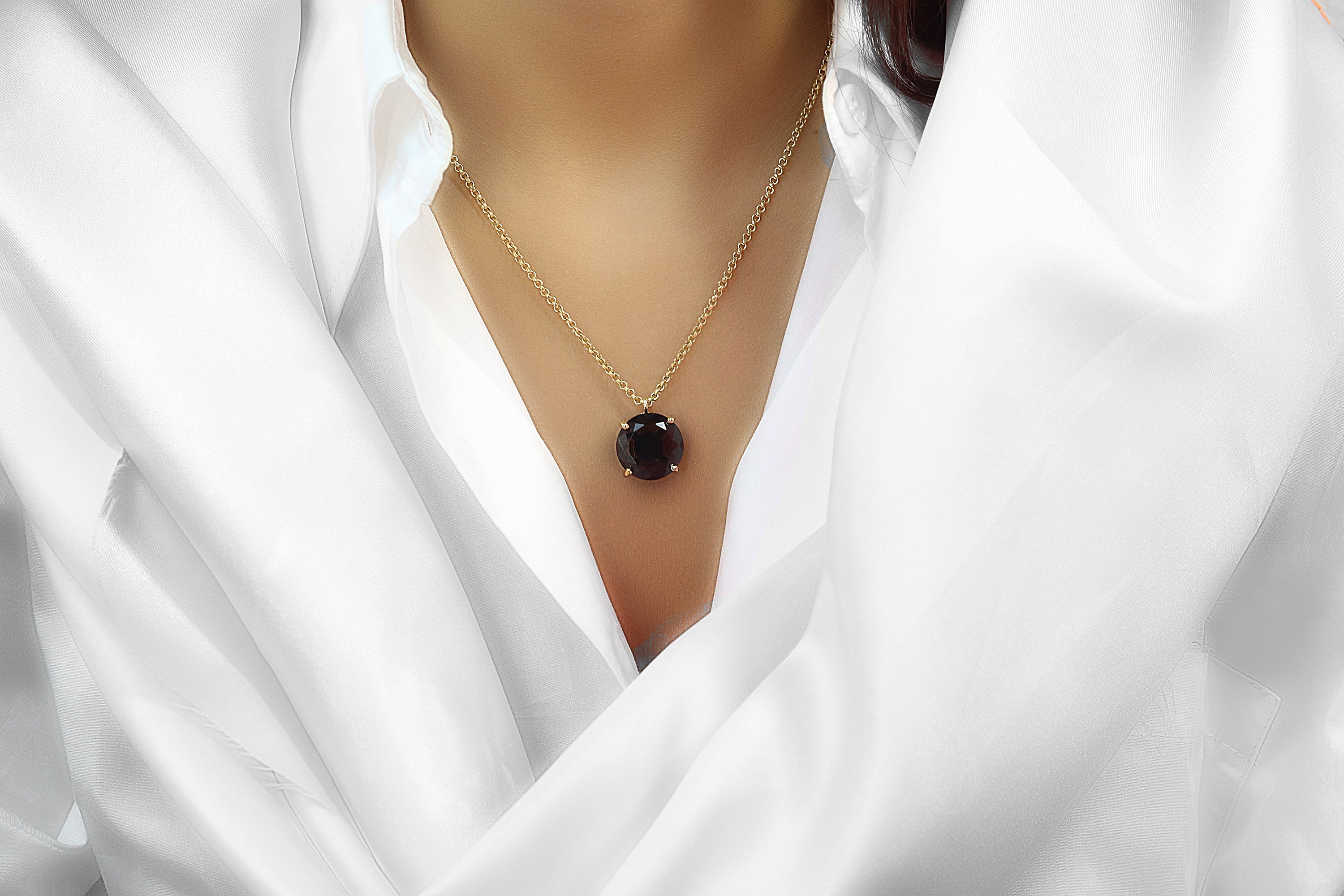 Natural Gemstone Handmade Smoky Quartz Necklace necklaces Anemone Jewelry