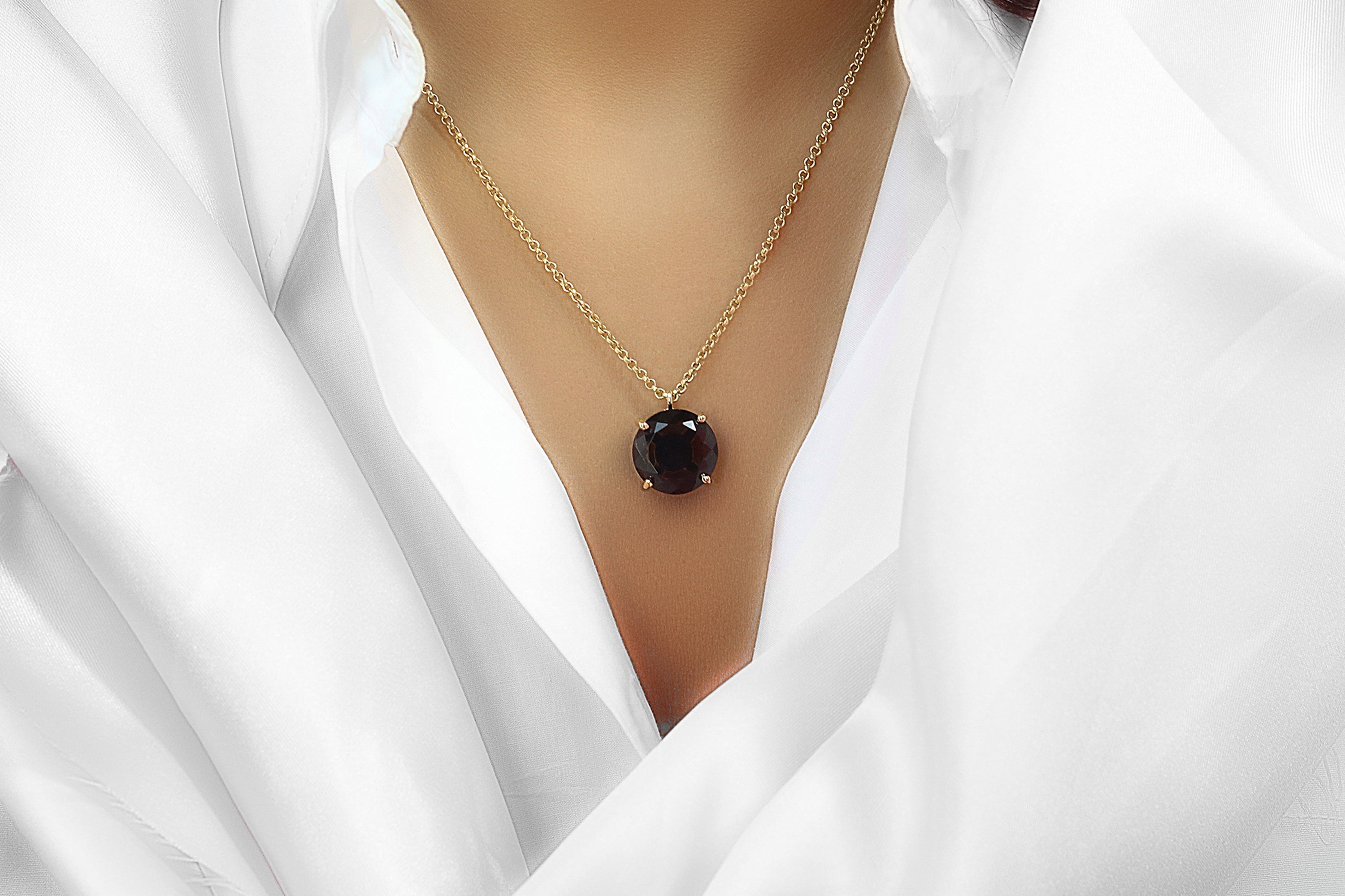 Natural Gemstone Handmade Smoky Quartz Necklace necklaces Anemone Jewelry