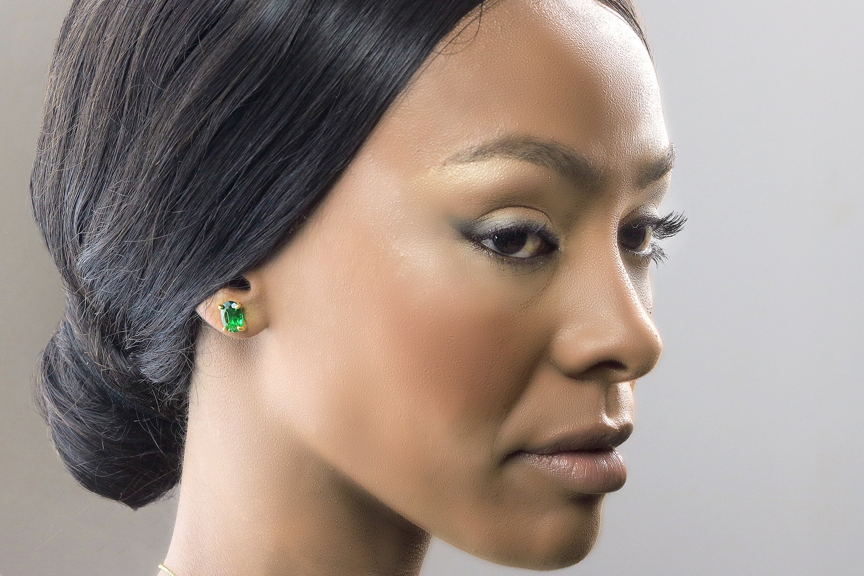 Stunning Oval Emerald Gold Filled Earrings Earrings Anemone Unique