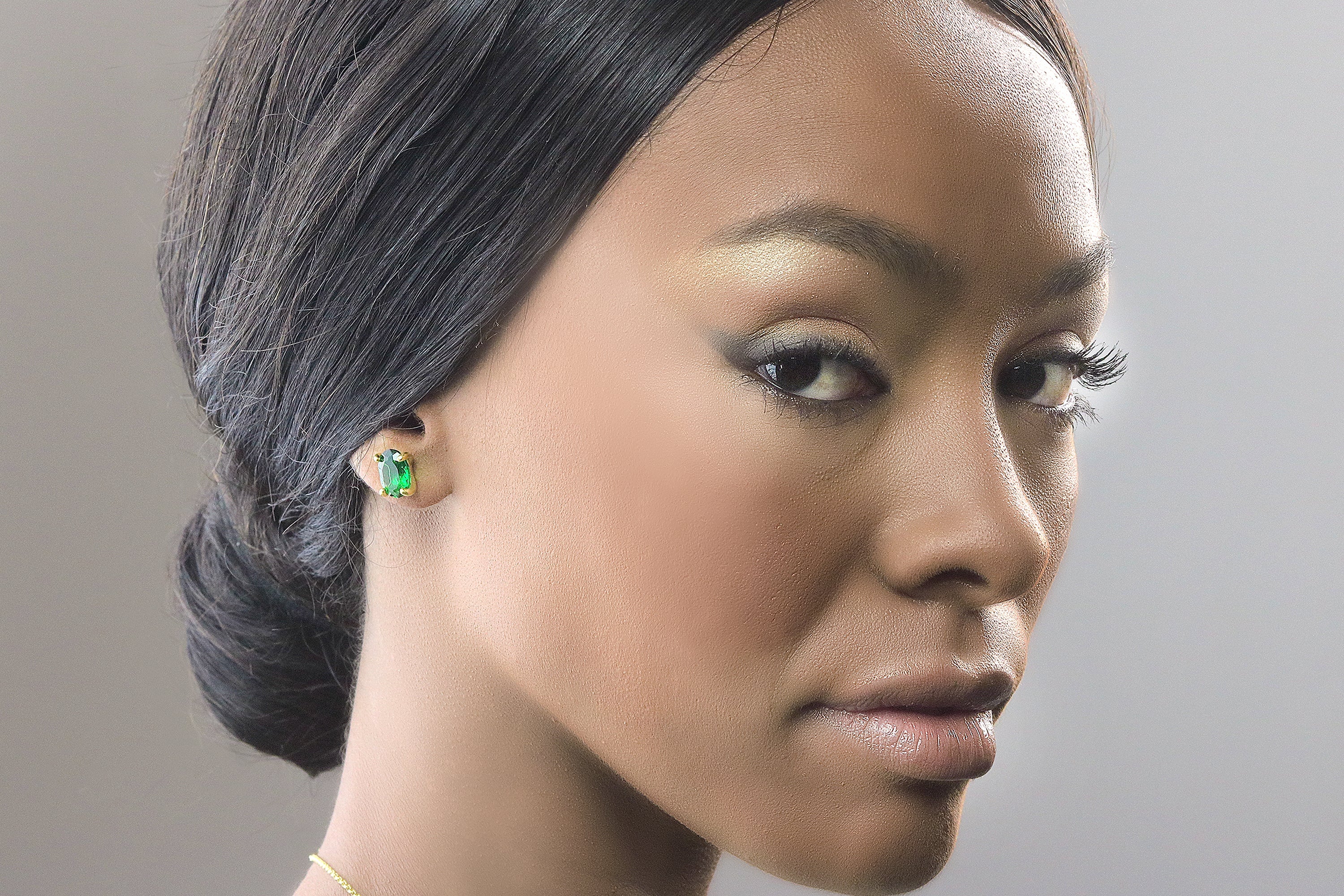 Stunning Oval Emerald Gold Filled Earrings Earrings Anemone Unique