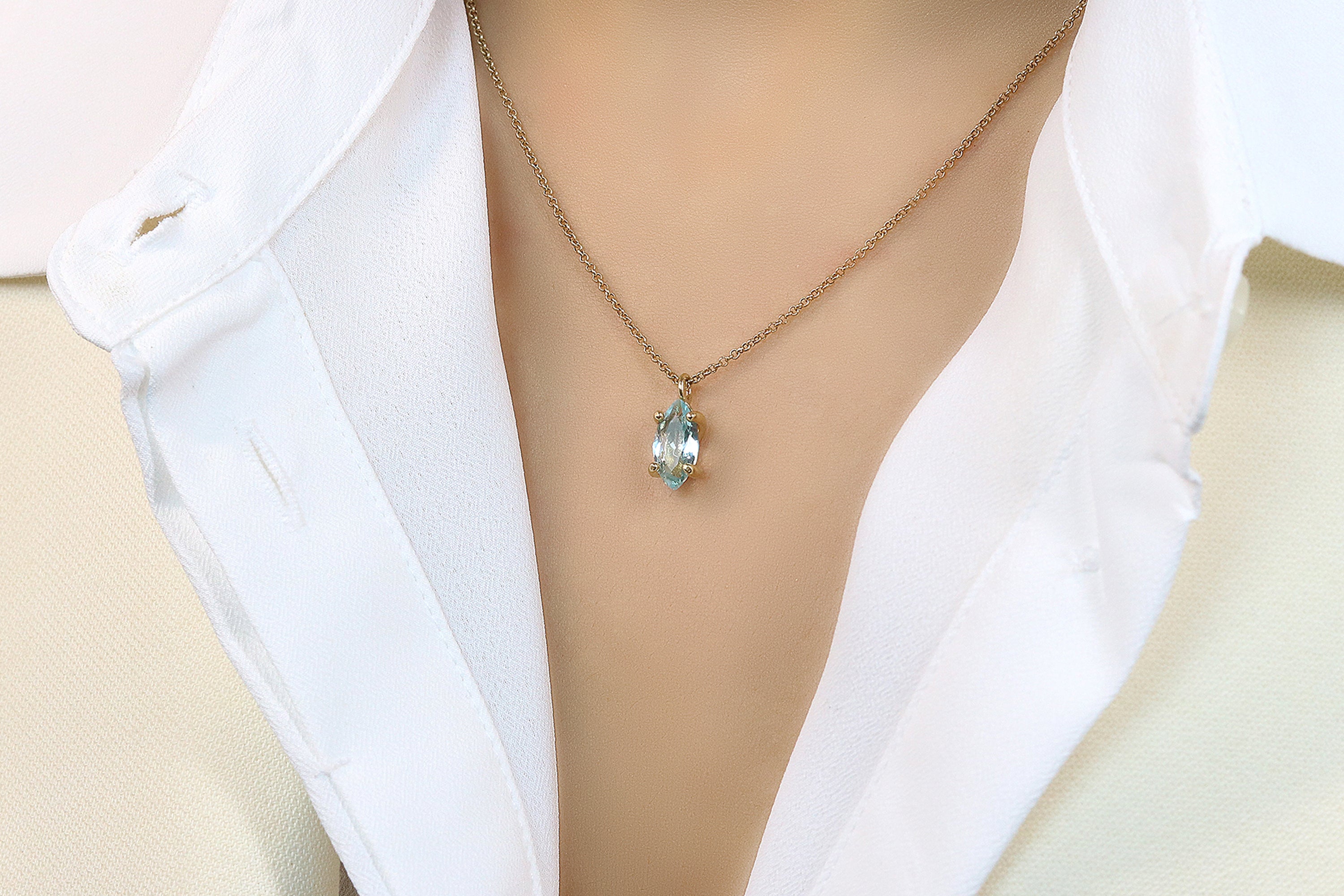 Unique Topaz Birthstone Gold Necklace necklaces Anemone Unique