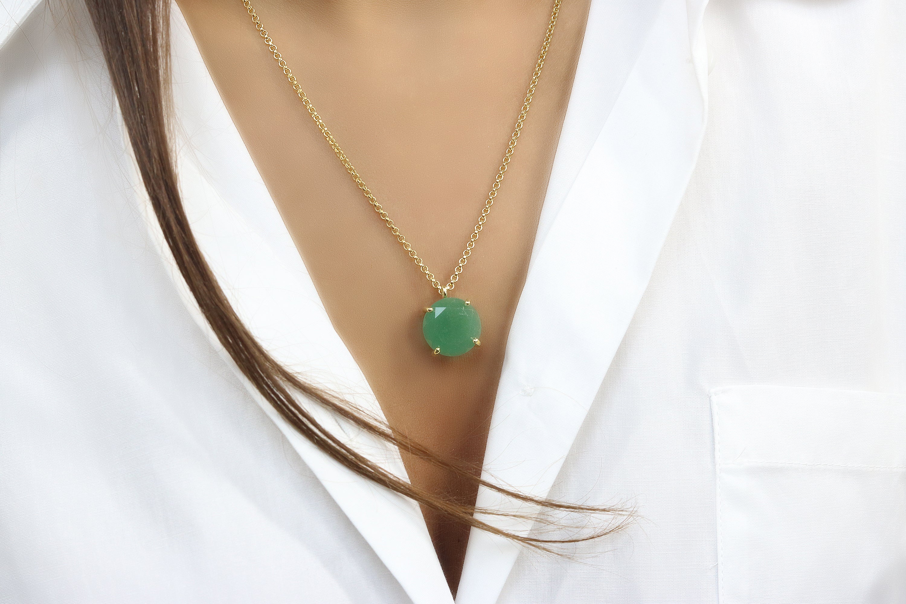 Artisan-made Gold Filled Aventurine Necklace necklaces Anemone Jewelry