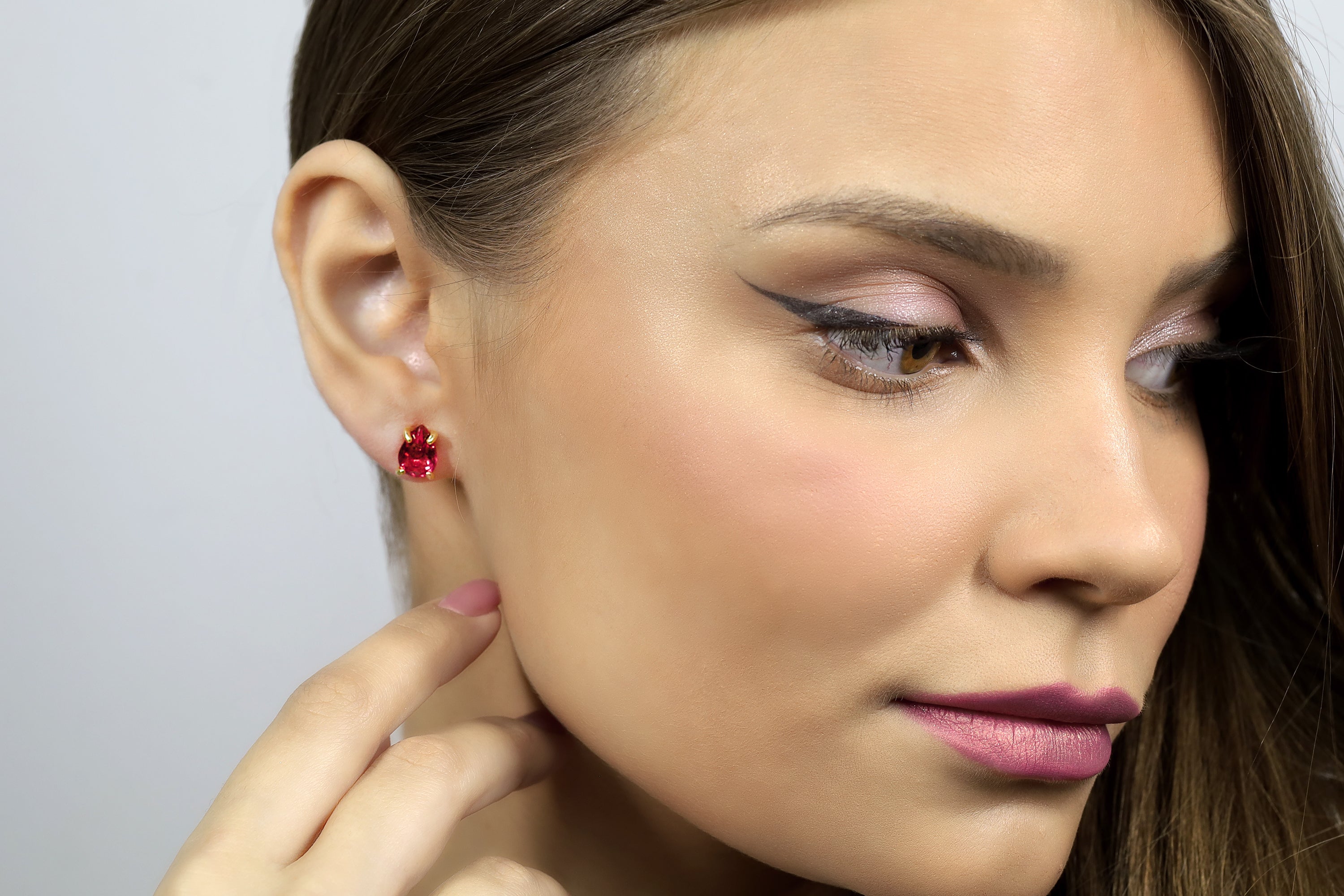 Stunning Pear Shape Pink Tourmaline Gold Earrings Earrings Anemone Unique