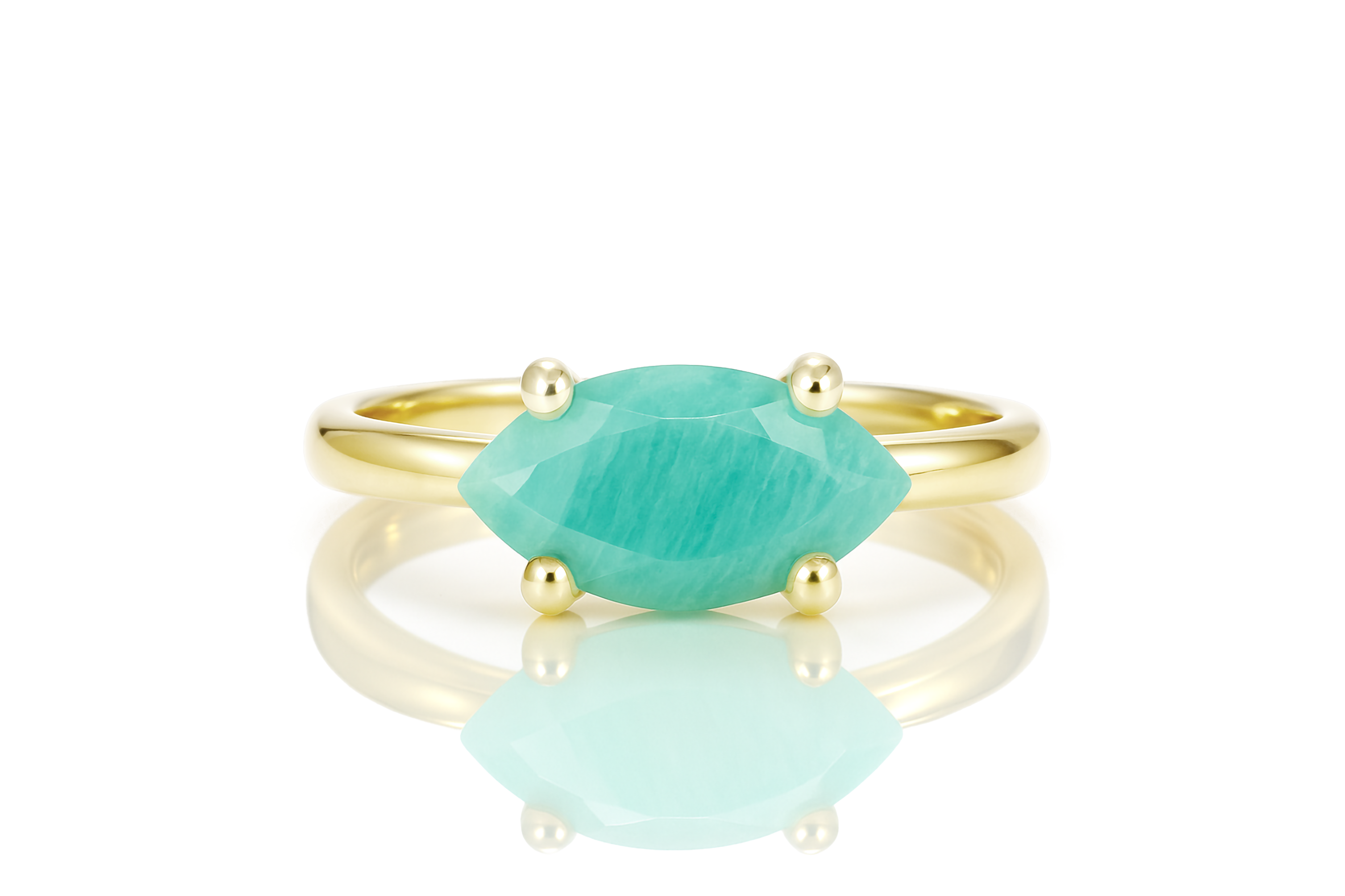 Fashionable Amazonite Ring in Rose Gold Rings Anemone Unique
