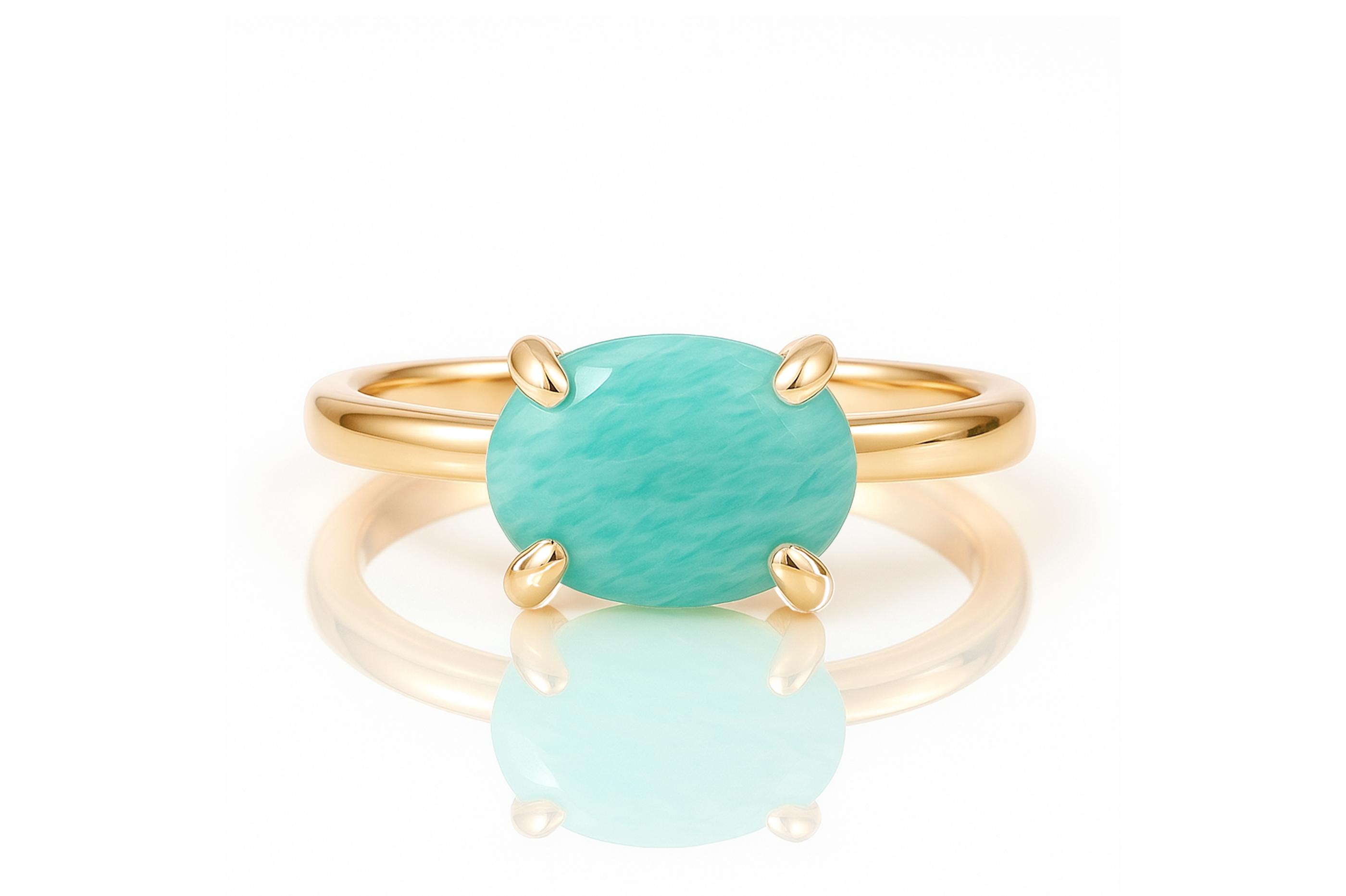 Amazonite Gold Stacking Ring Rings Anemone Unique