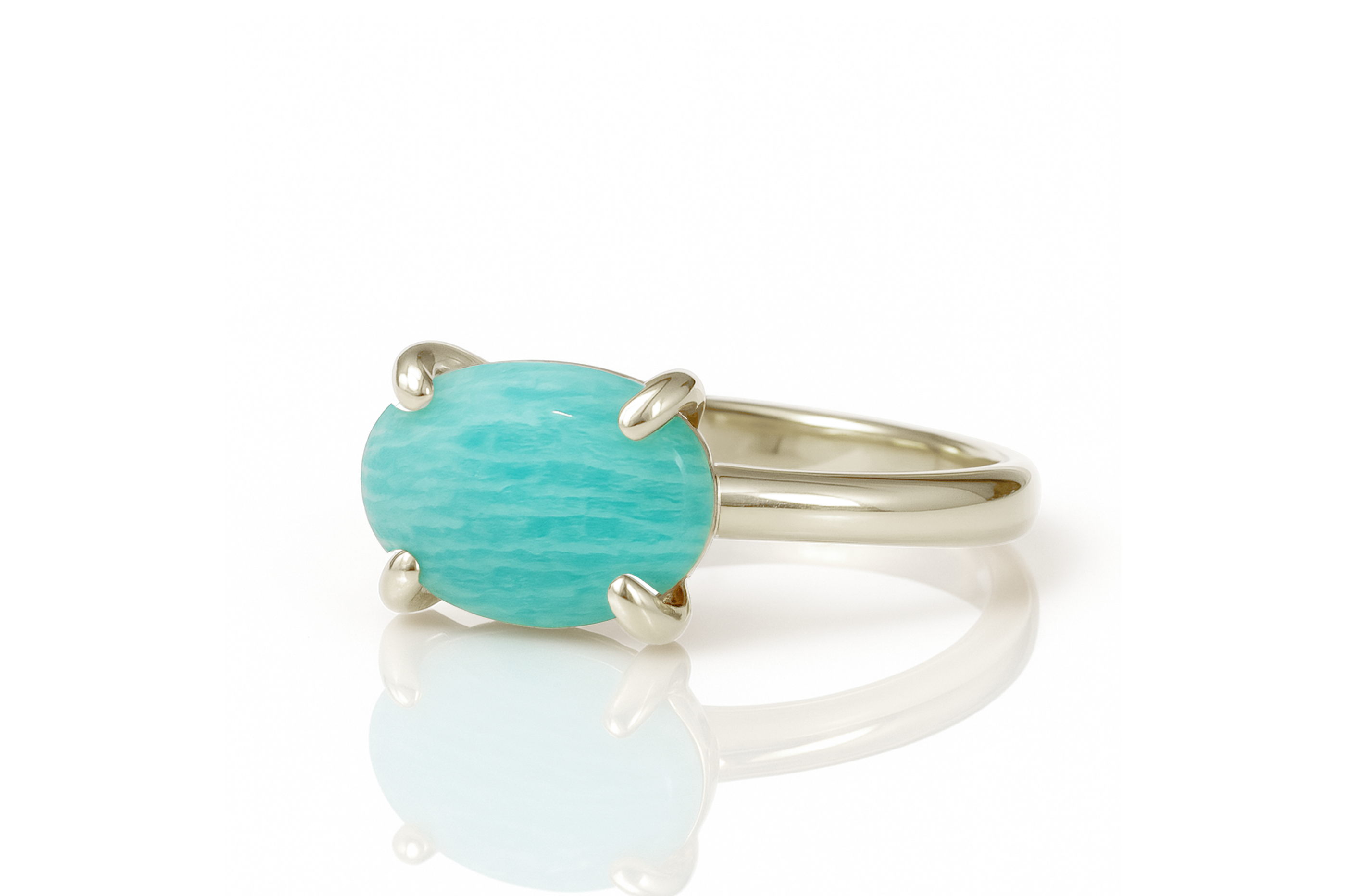 Sterling Silver Amazonite Stone Ring Rings Anemone Unique