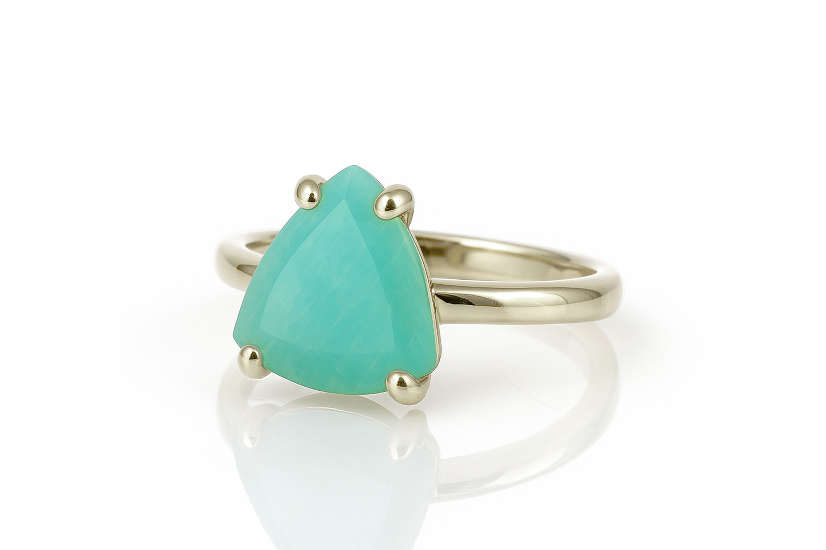 Trilliant Amazonite Gemstone Ring in Sterling Silver Rings Anemone Unique