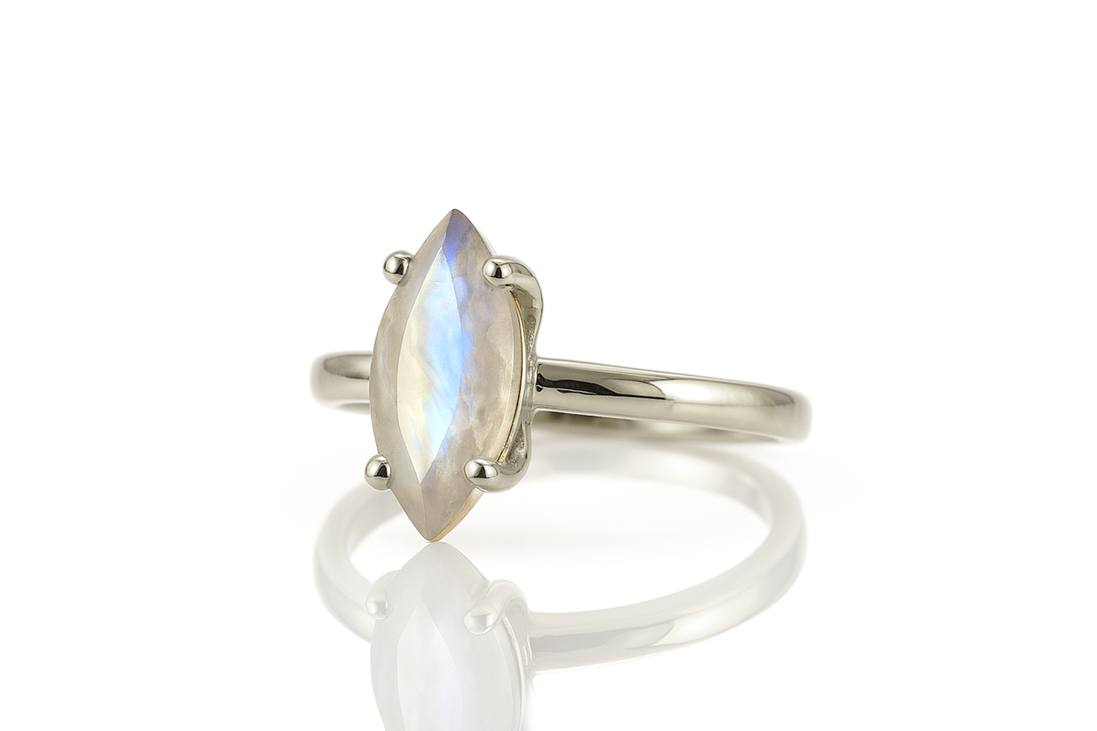 Marquise Moonstone Ring in Silver Rings Anemone Unique