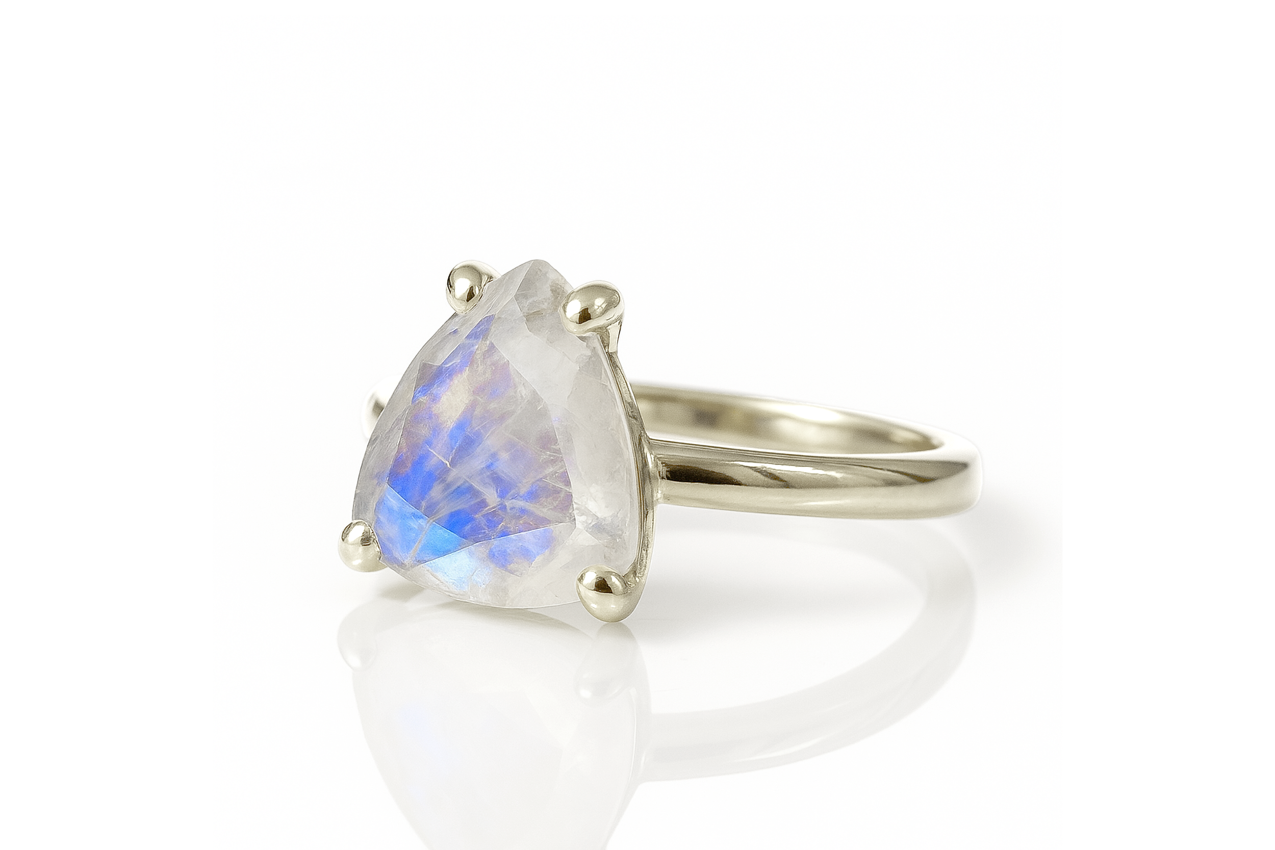 Fascinating Triangle Moonstone Gold Ring Rings Anemone Unique