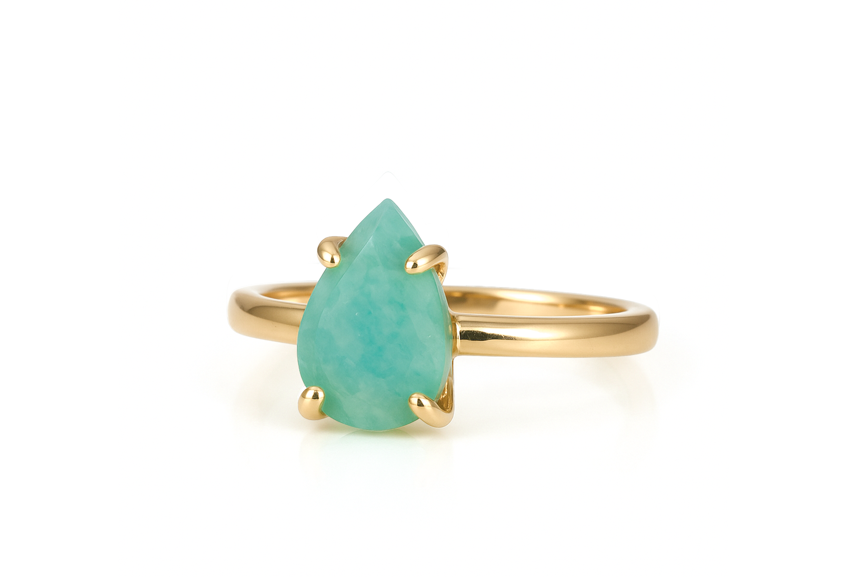 Unique Pear Amazonite Ring in Rose Gold Anemone Unique