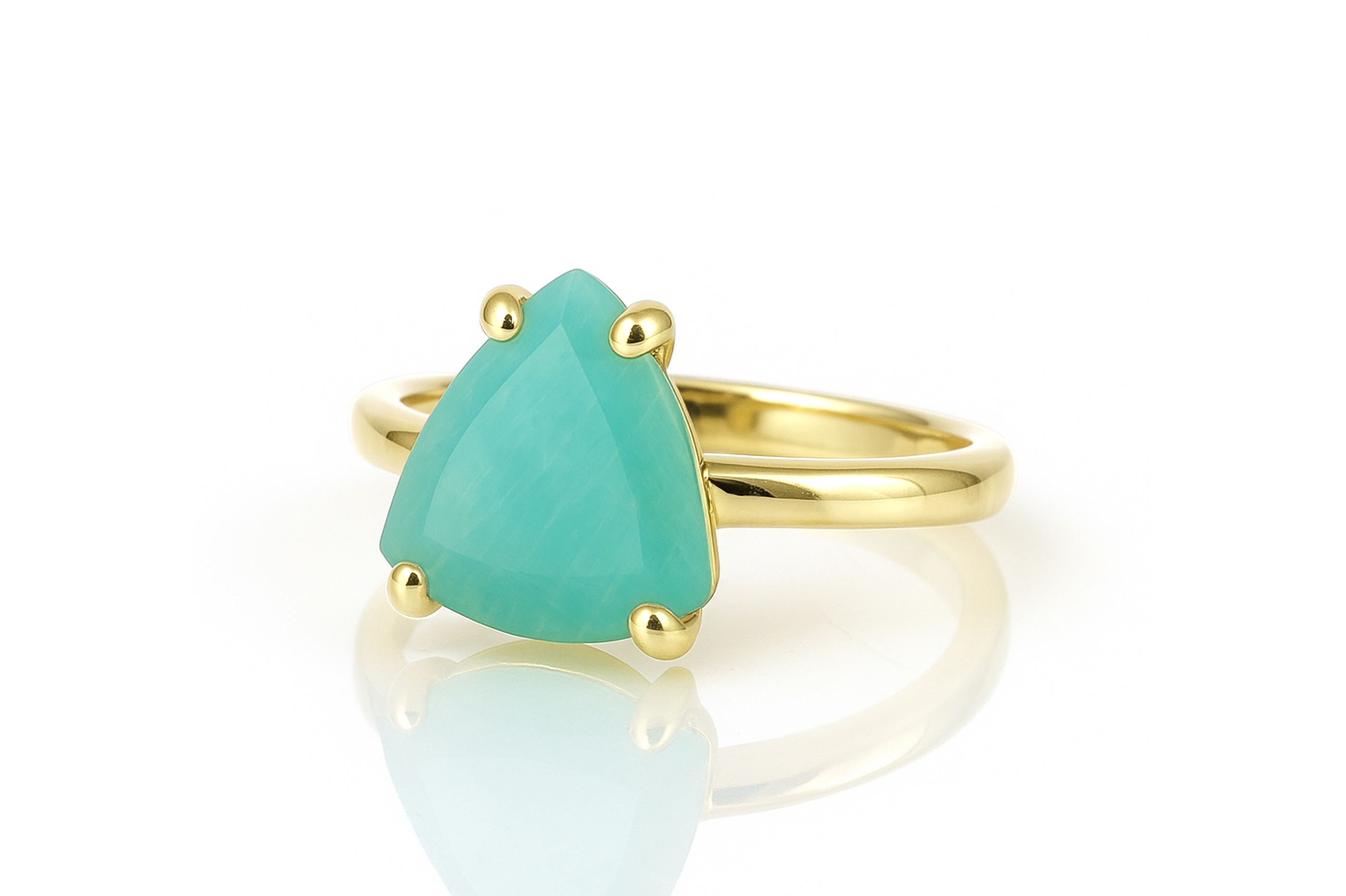 14k Gold-filled Ring with Amazonite Gemstone Rings Anemone Unique