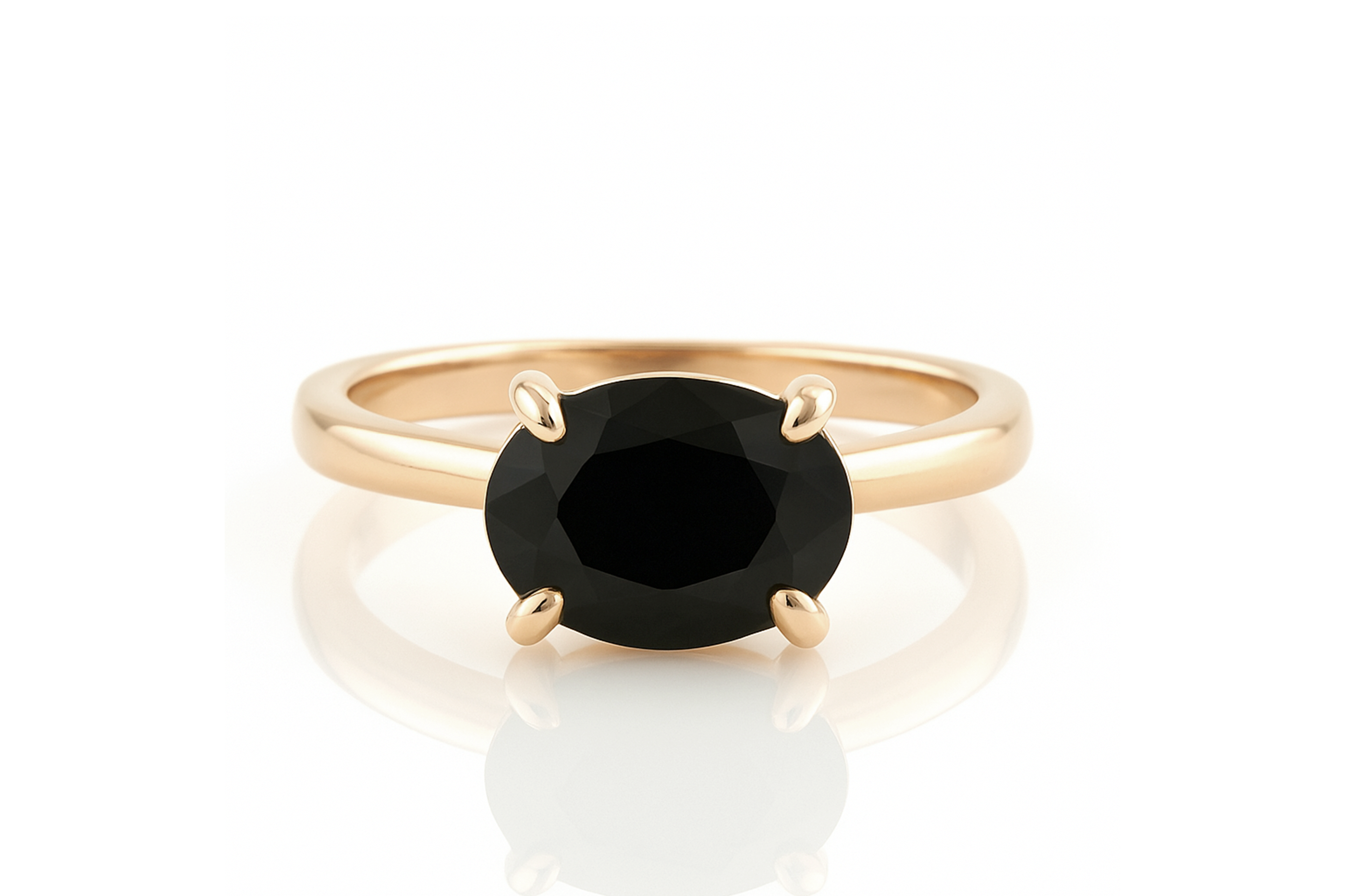 Black Onyx Ring in Sterling Silver Rings Anemone Unique