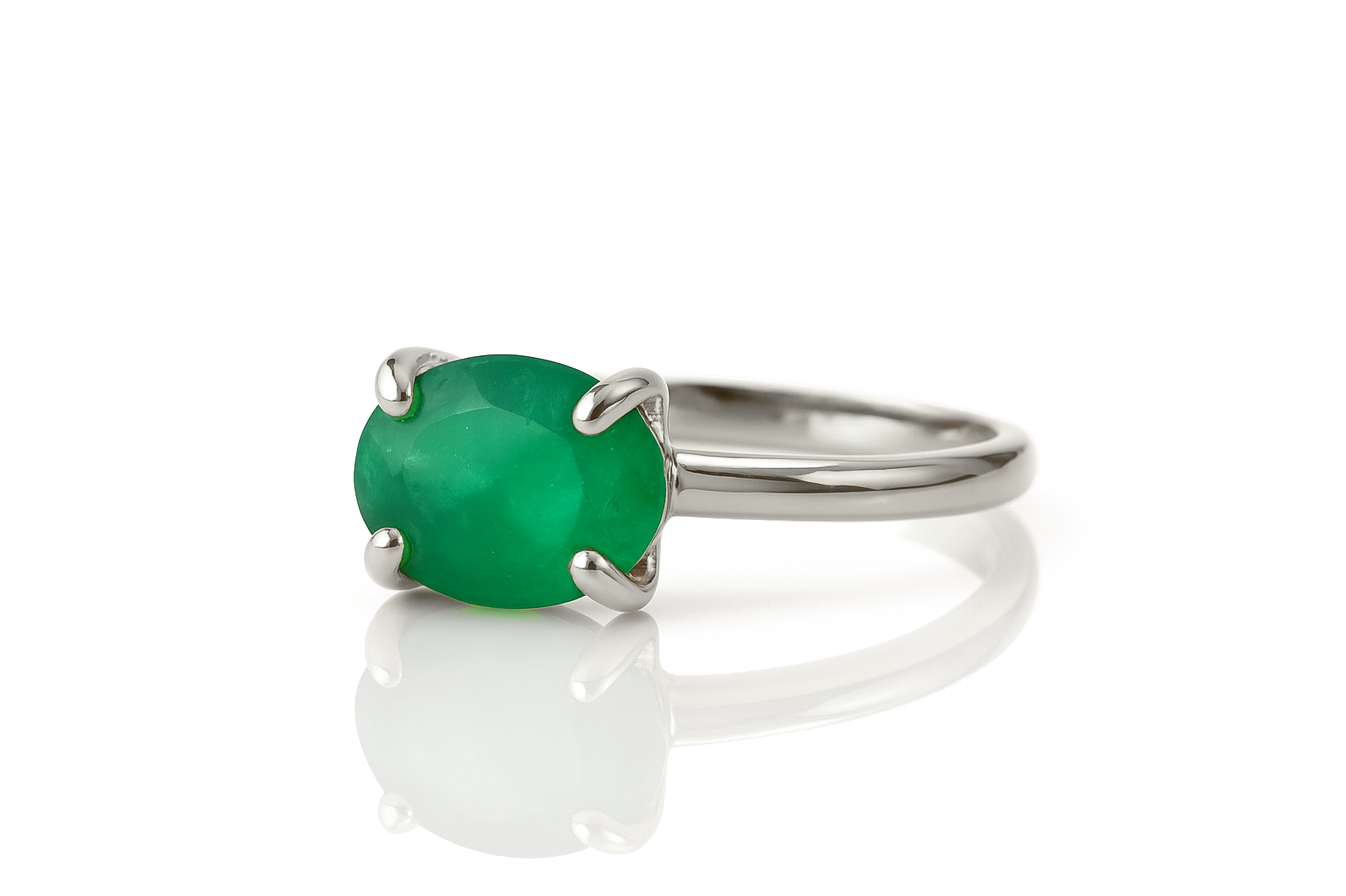 Green Onyx Ring in 925 Sterling Silver Rings Anemone Unique
