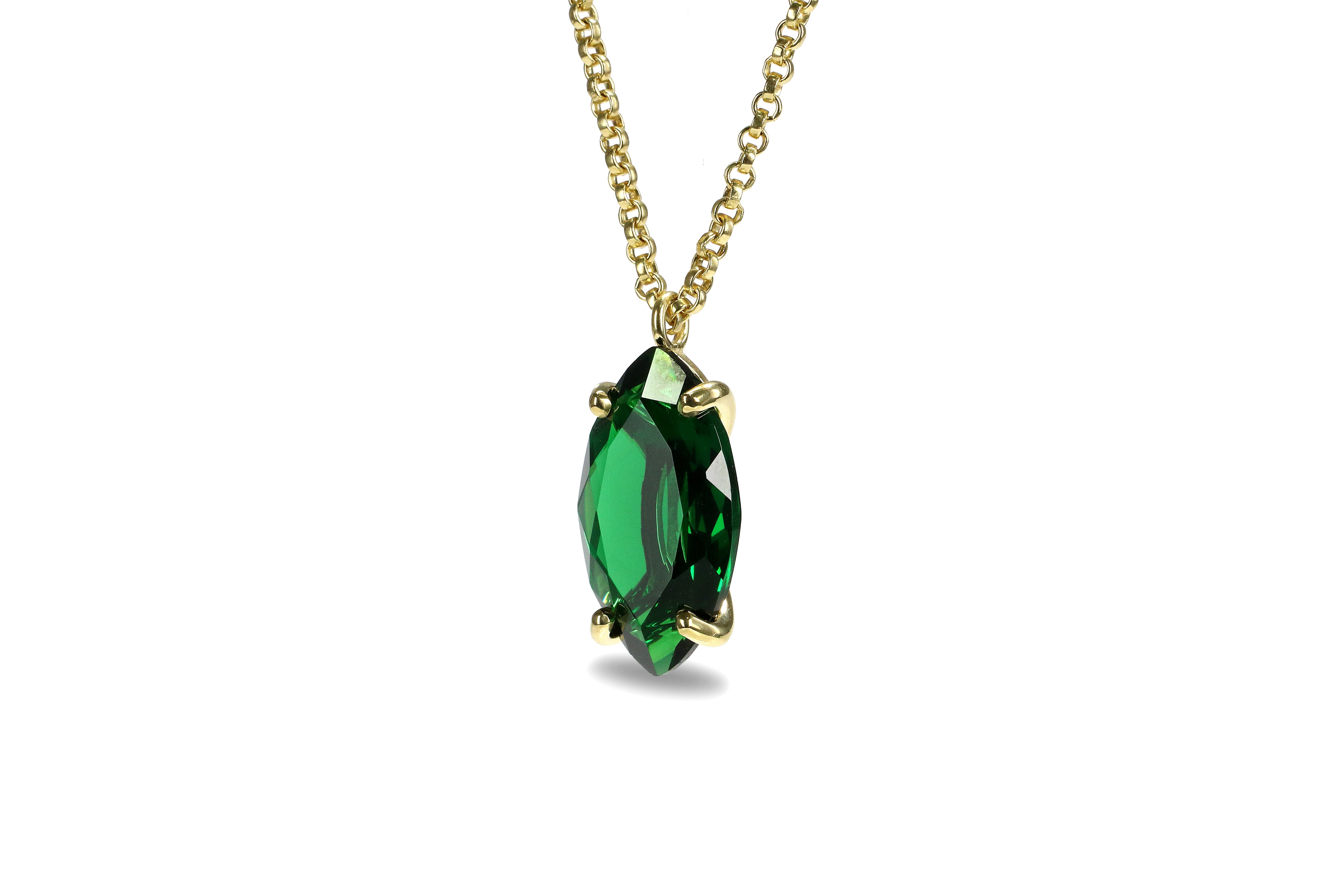 Dazzling Emerald Gemstone Pendant Gold Necklaces necklaces Anemone Jewelry