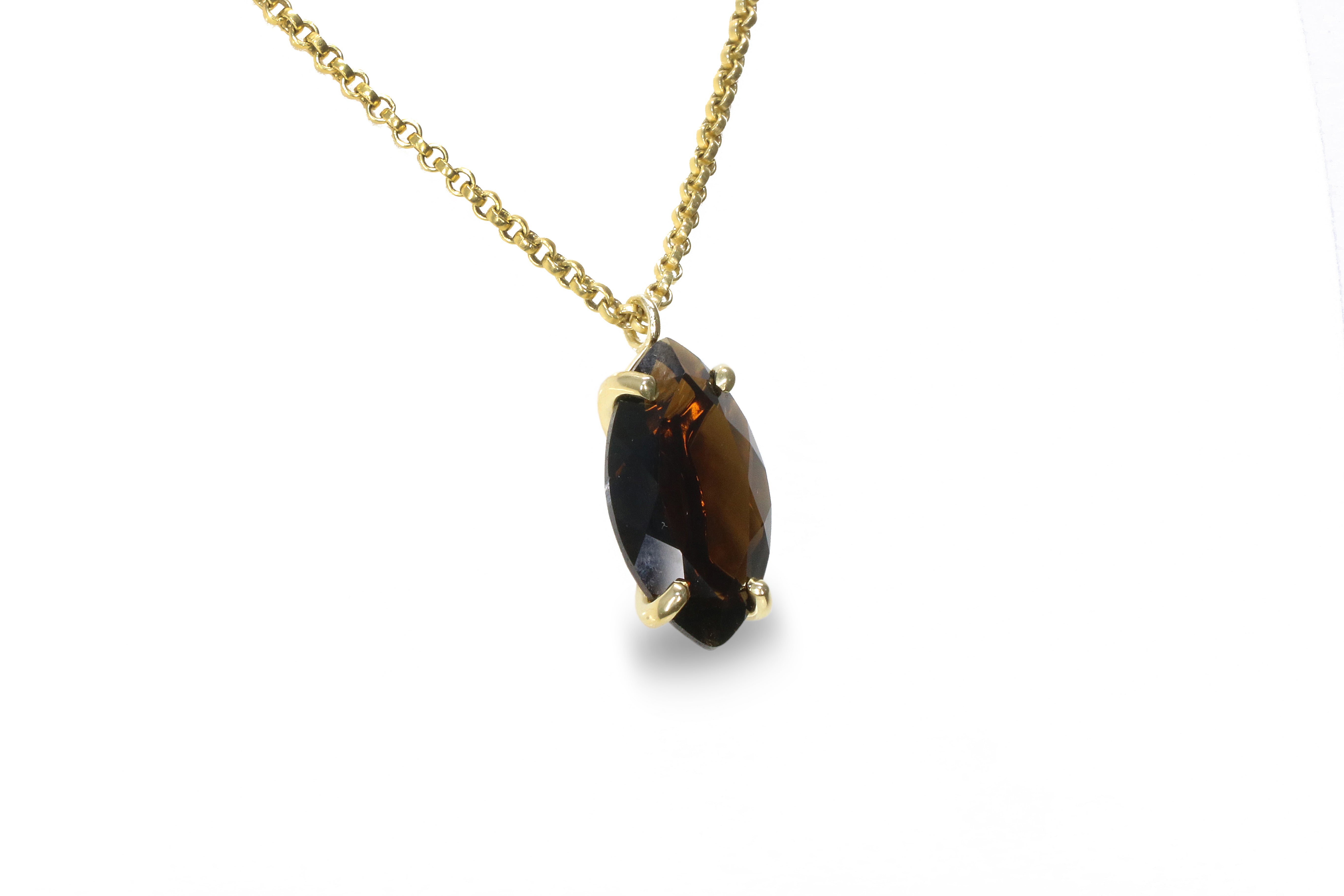 Marquise Smoky Quartz Necklace in 14k Gold necklaces Anemone Jewelry