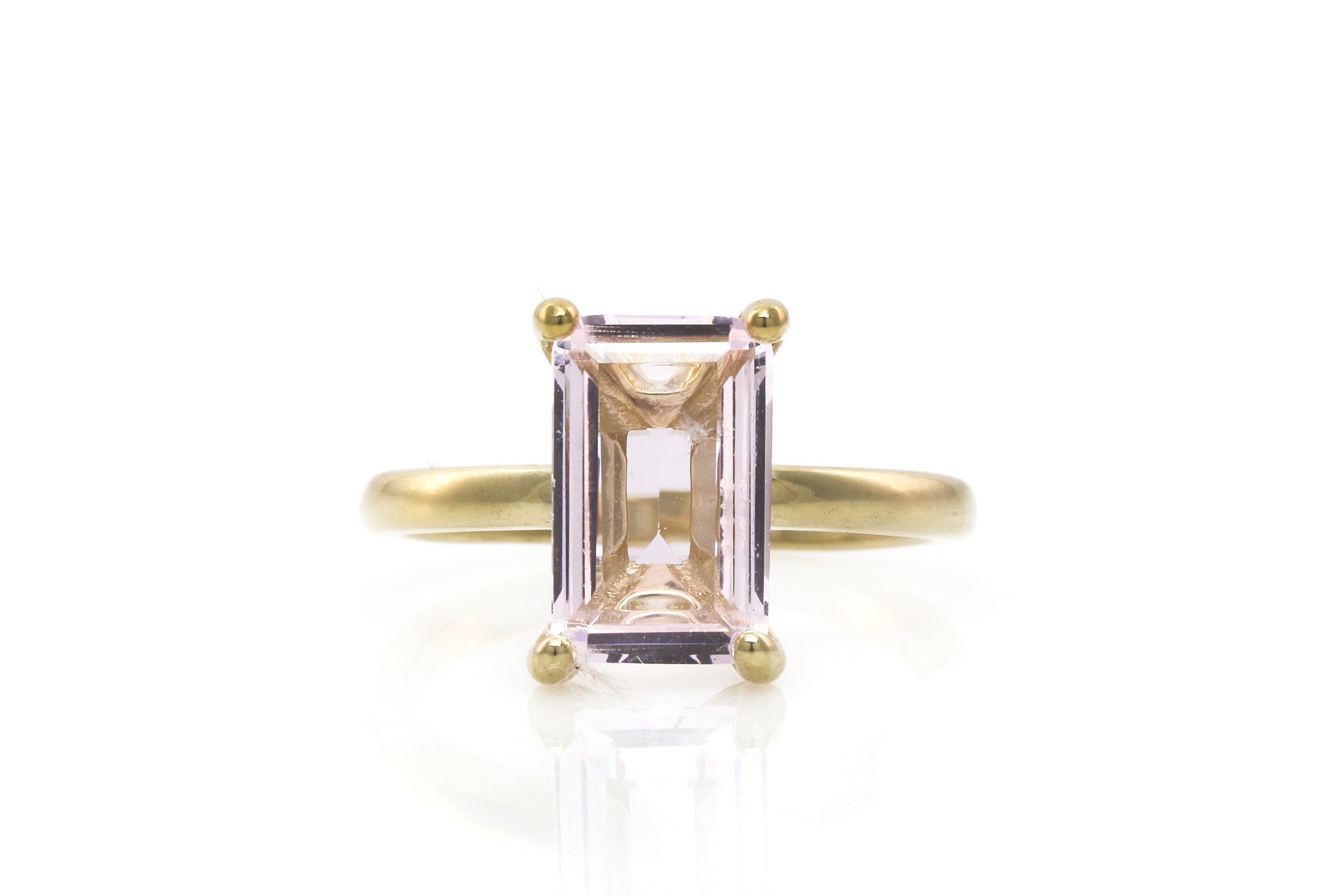 Rectangle Rose Quartz Dainty Gold Ring Rings Anemone Unique