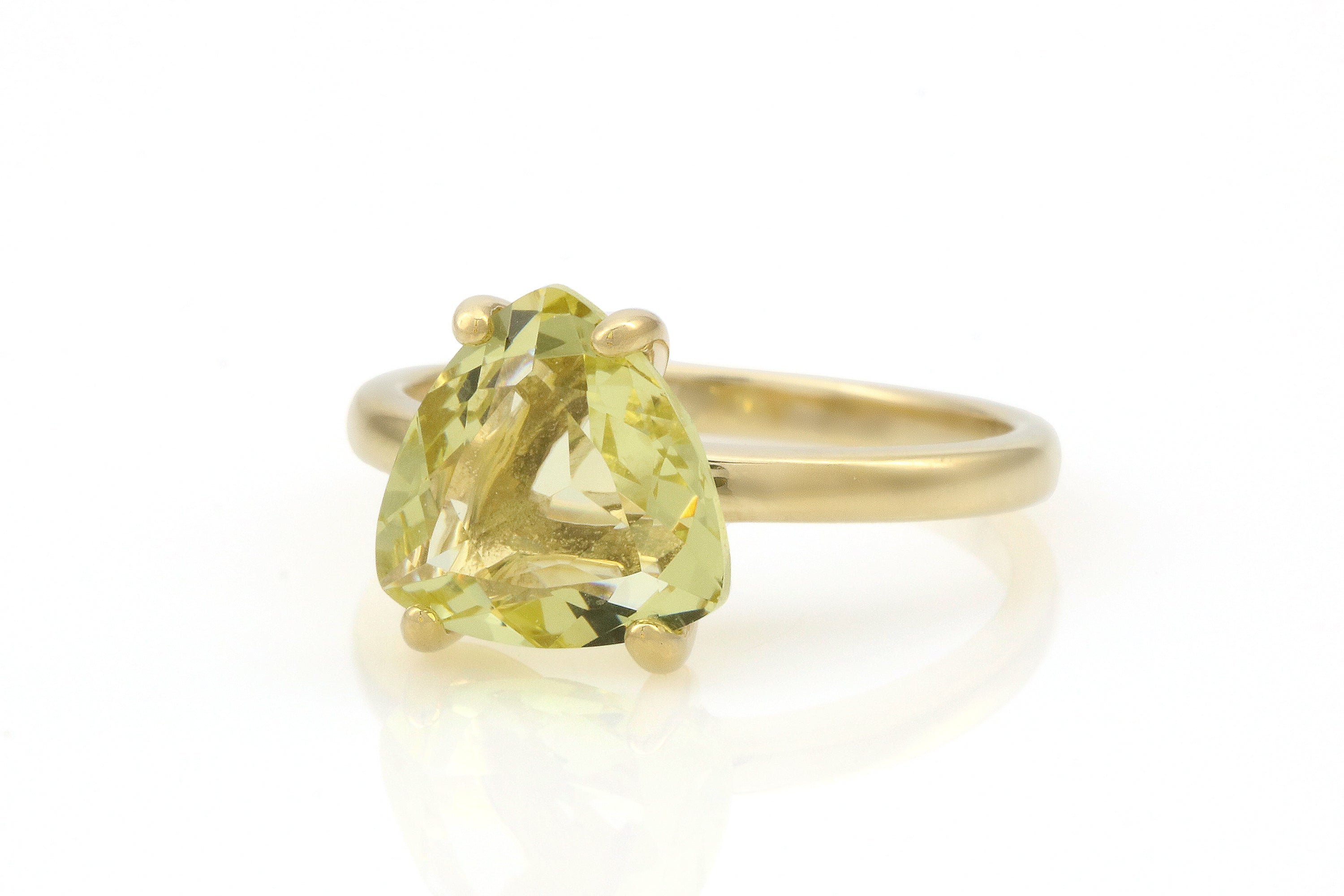 Lemon Quartz in 4-Prong Gold-filled Ring Band Rings Anemone Unique