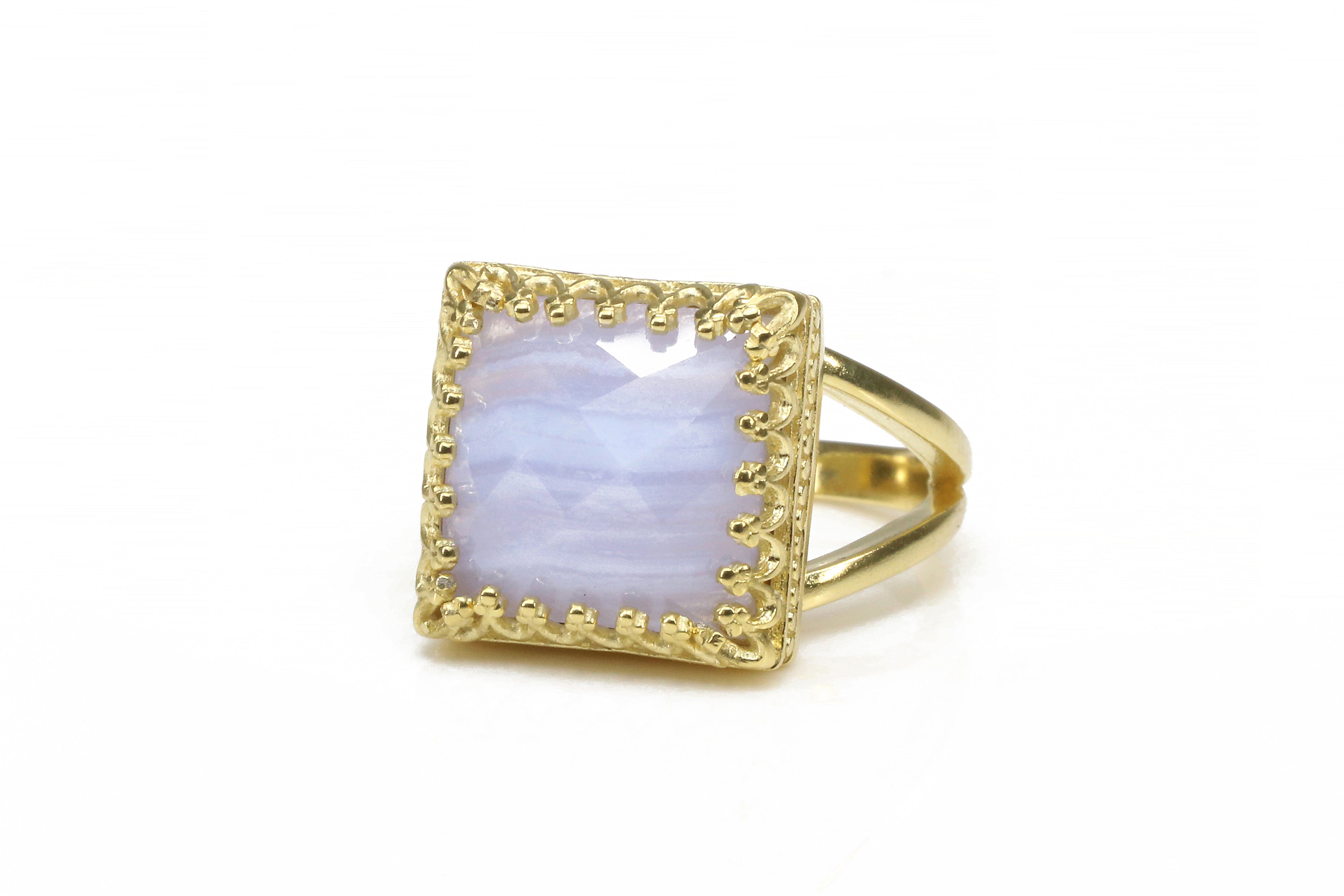 Stunning Lace Agate in 14k Gold-filled Band Rings Anemone Jewelry
