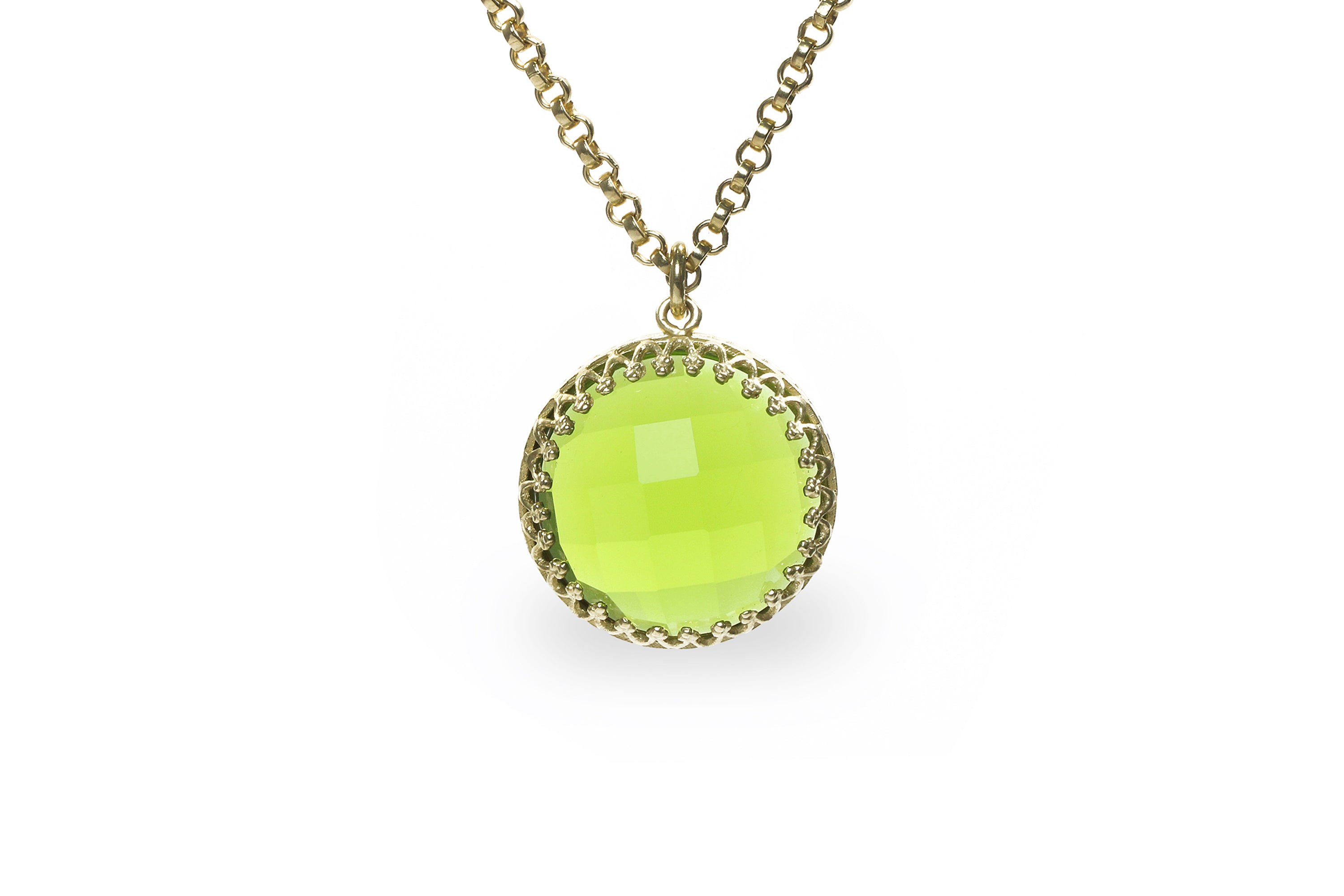 Remarkable Peridot Pendant Necklace in Gold necklaces Anemone Jewelry