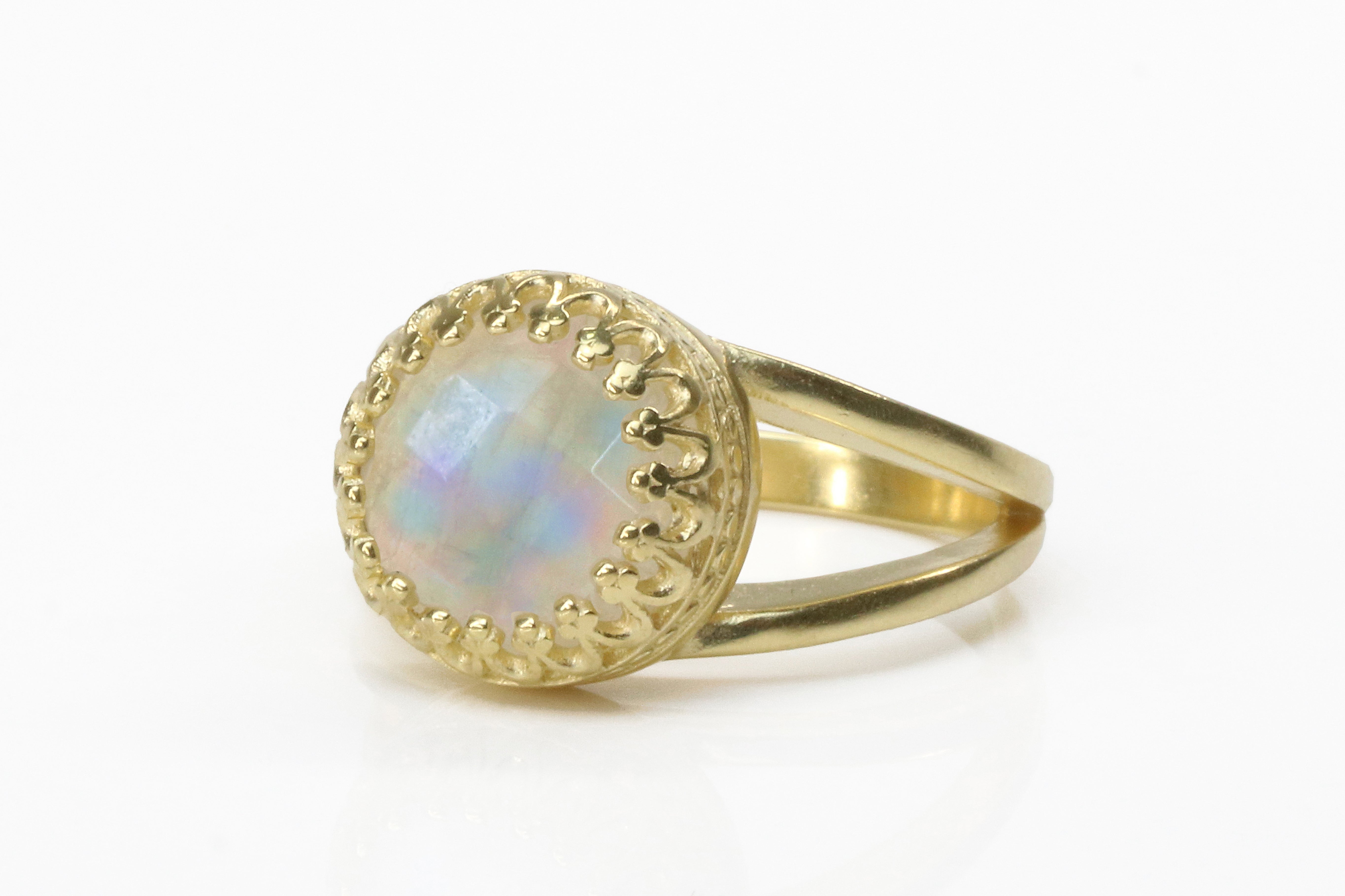 Dainty Moonstone Gold Jewelry Ring Rings Anemone Jewelry