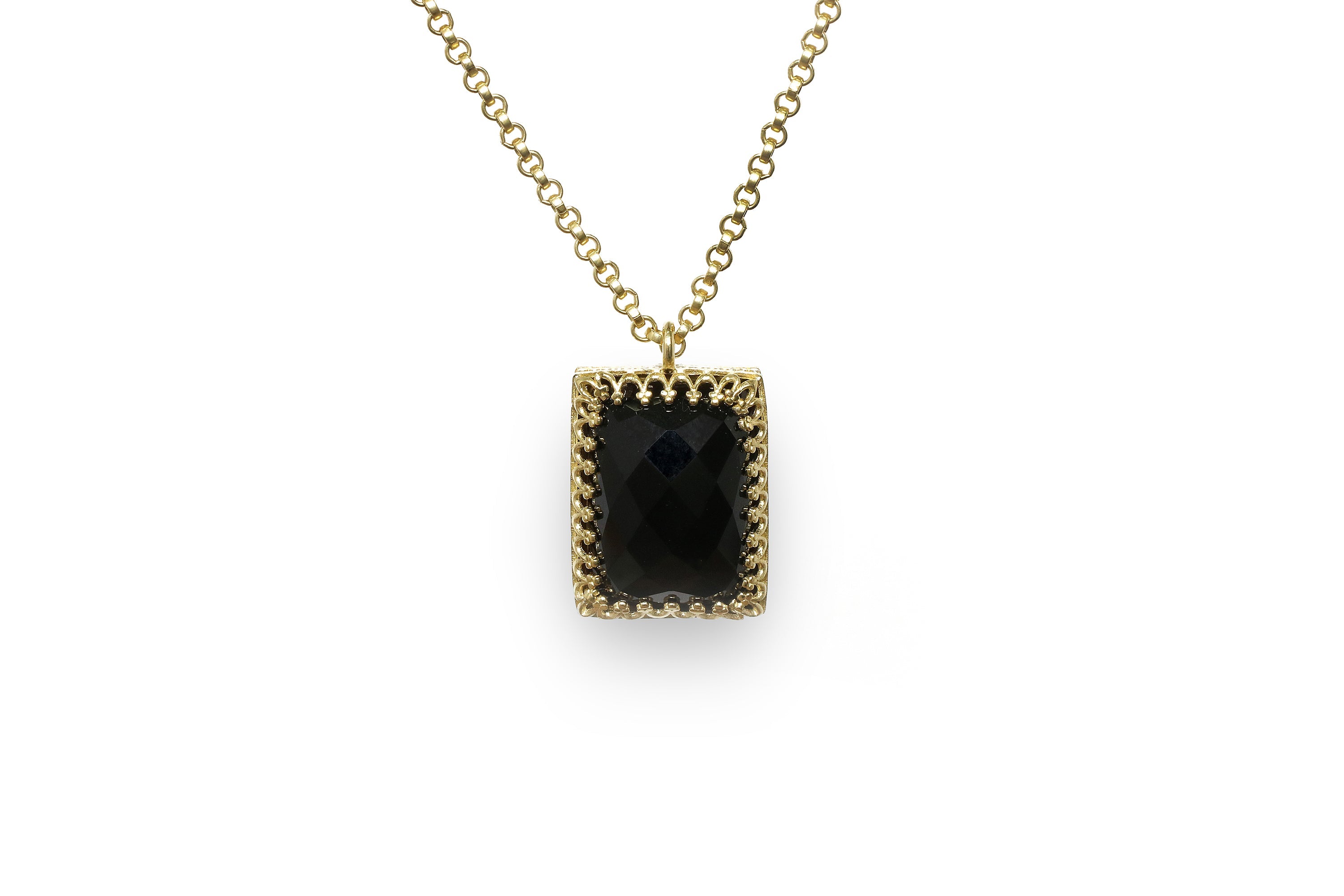 Gold Filled Bold Black Onyx Necklace necklaces Anemone Jewelry