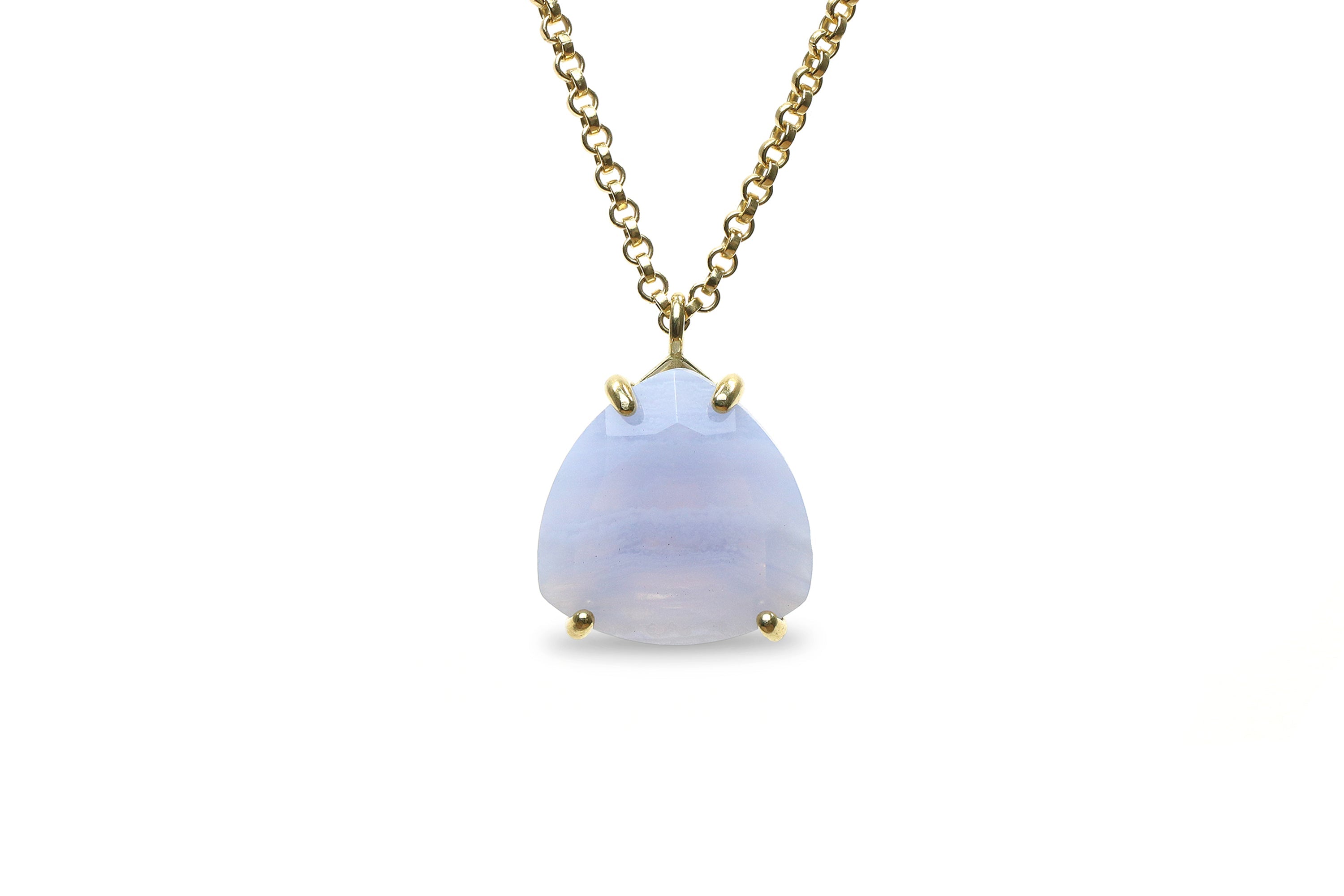 Trillion Cut Lace Agate Necklace necklaces Anemone Jewelry