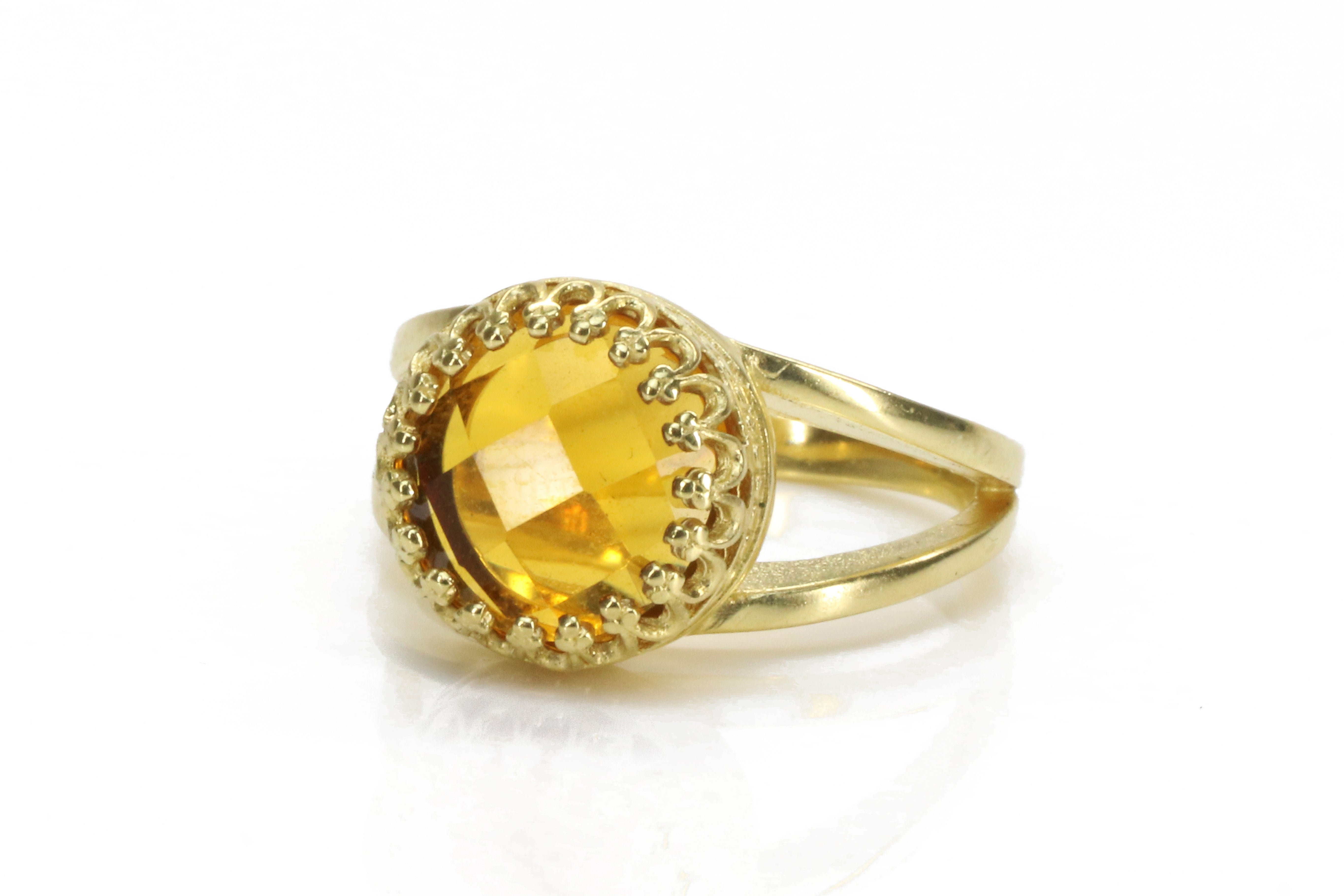 Natural Citrine Gold Ring Rings Anemone Jewelry