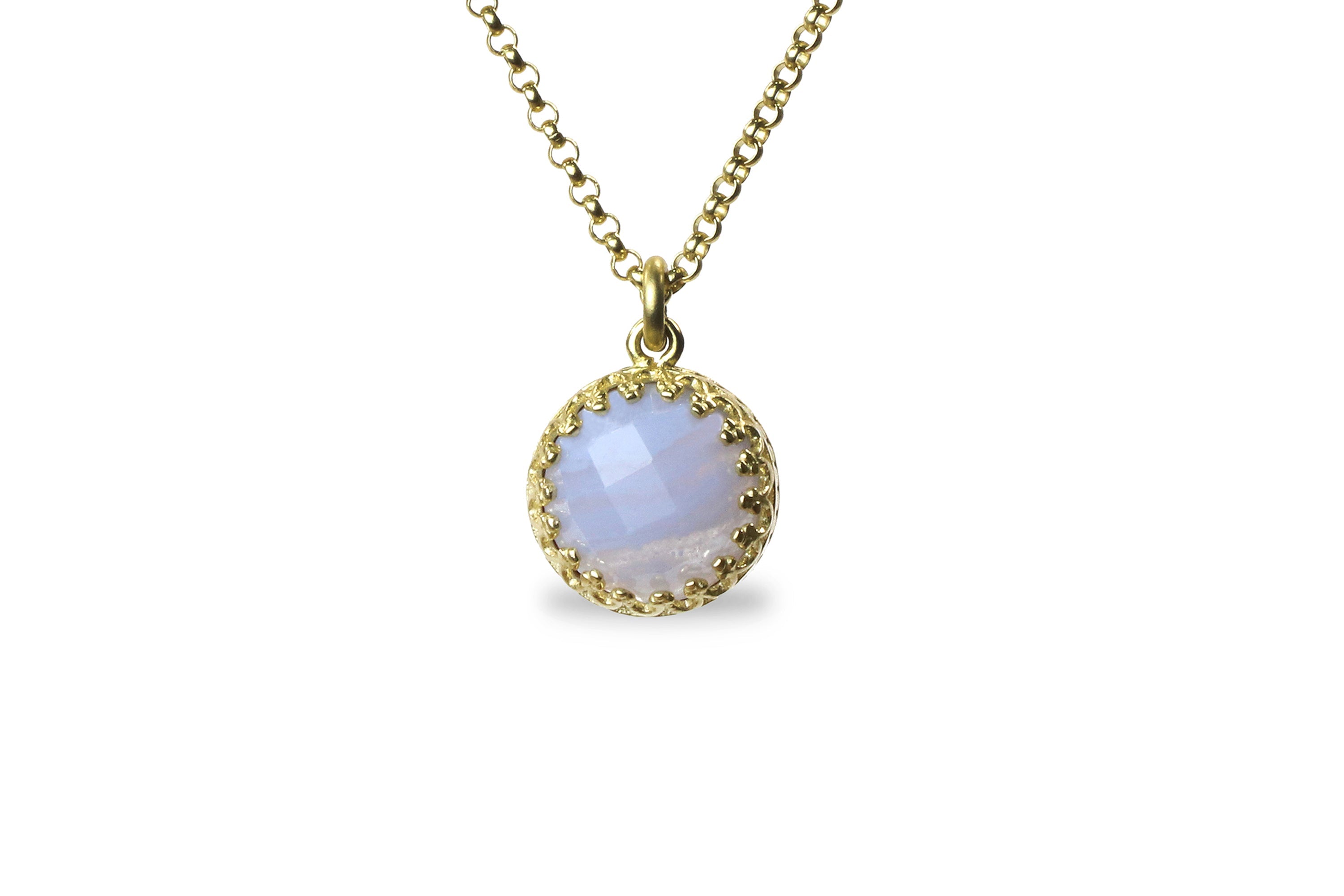 Lovely 10MM Lace Agate Necklace necklaces Anemone Jewelry