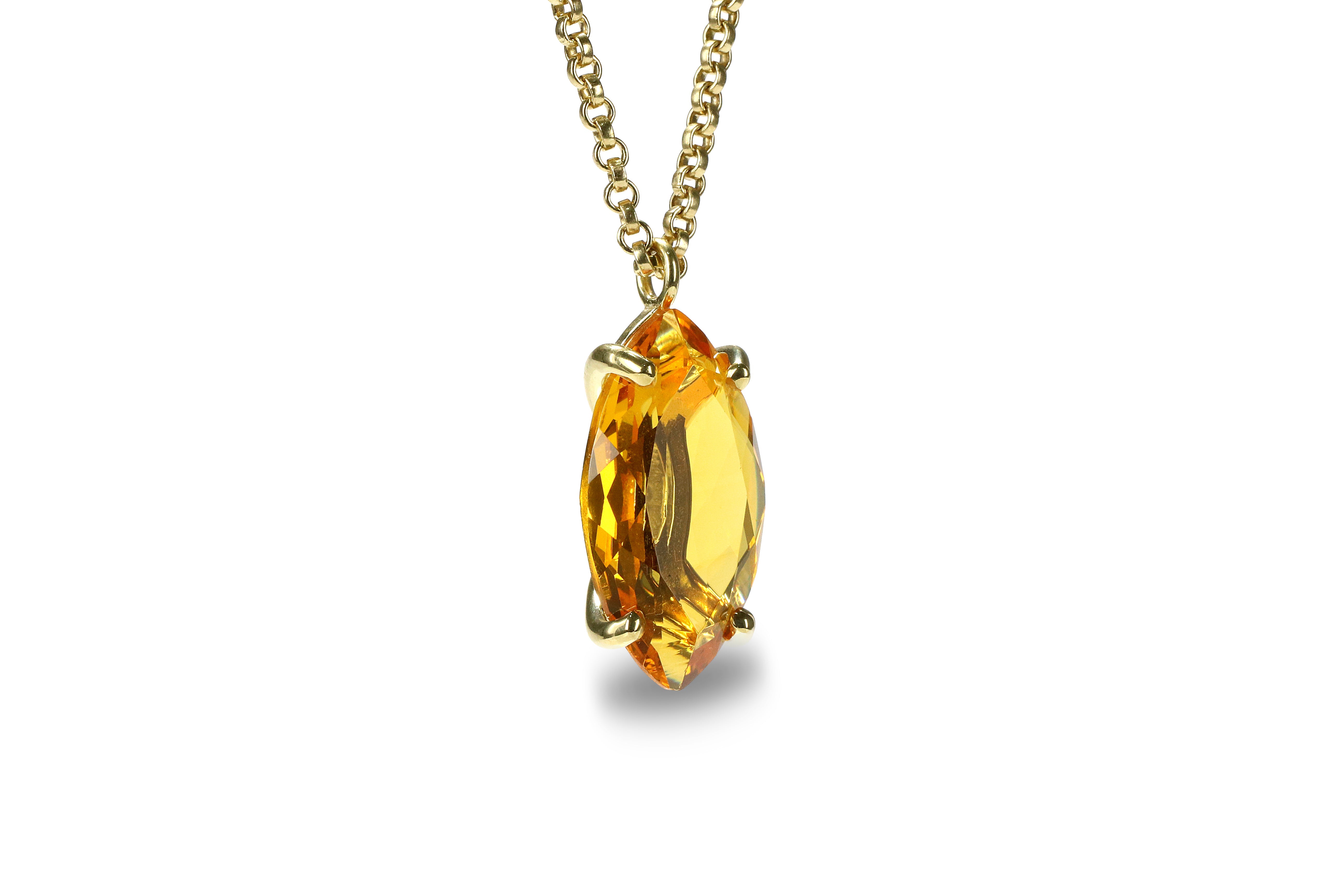 Elegant Handmade Custom Citrine Birthstone Pendant Necklace necklaces Anemone Jewelry
