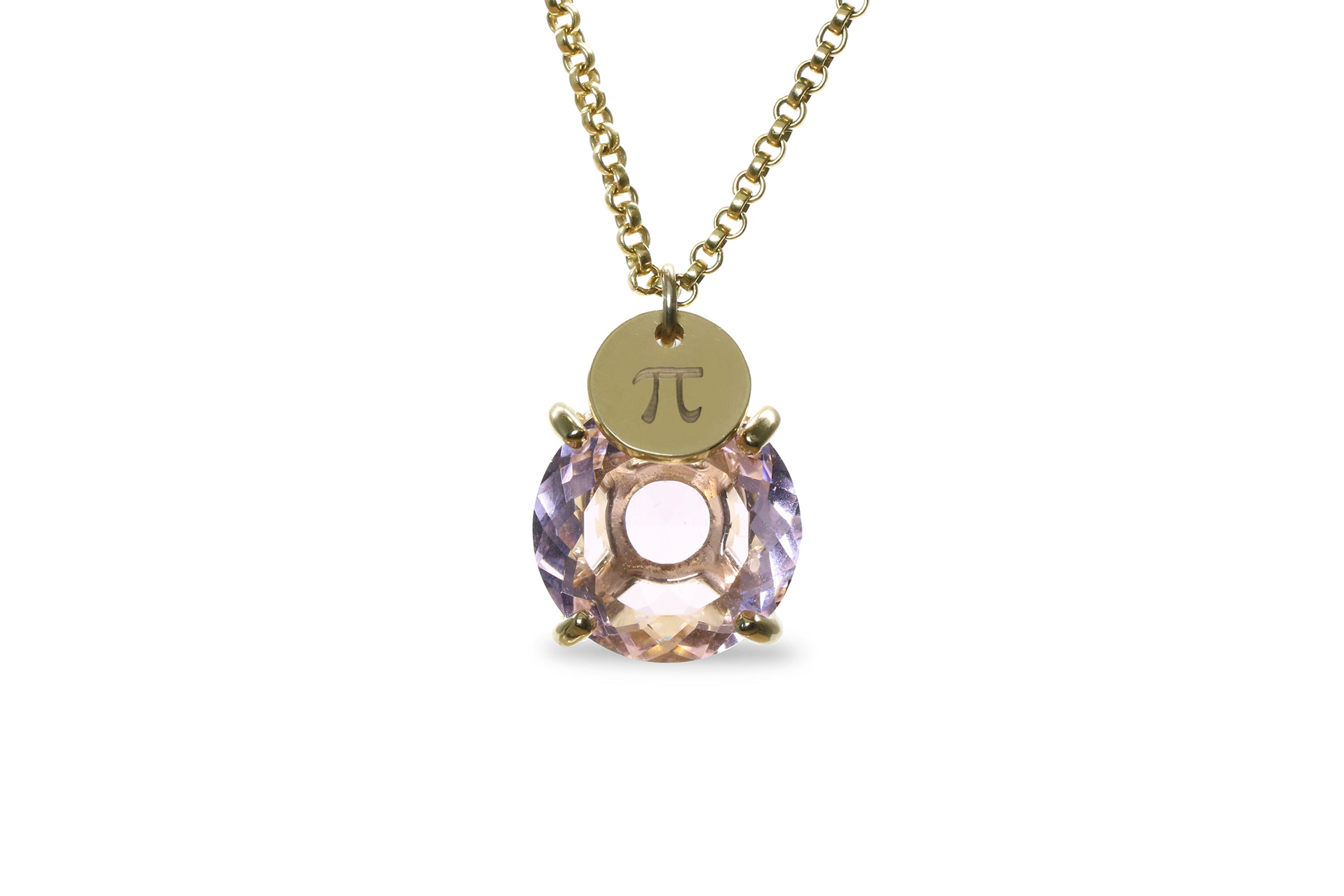 Rose Quartz Necklace with Coin Charm necklaces Anemone Jewelry
