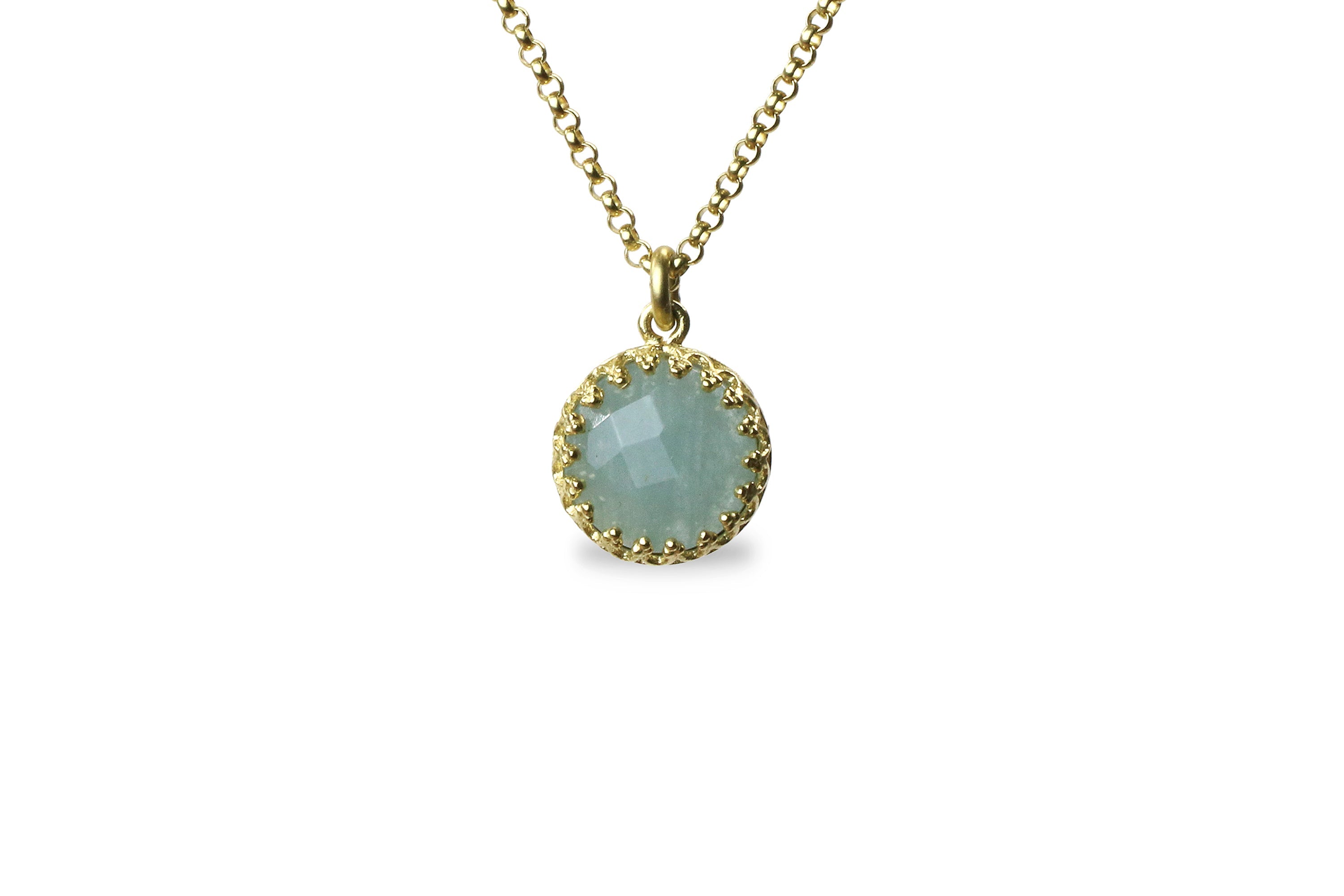 Aquamarine Necklace in 14k Gold necklaces Anemone Jewelry