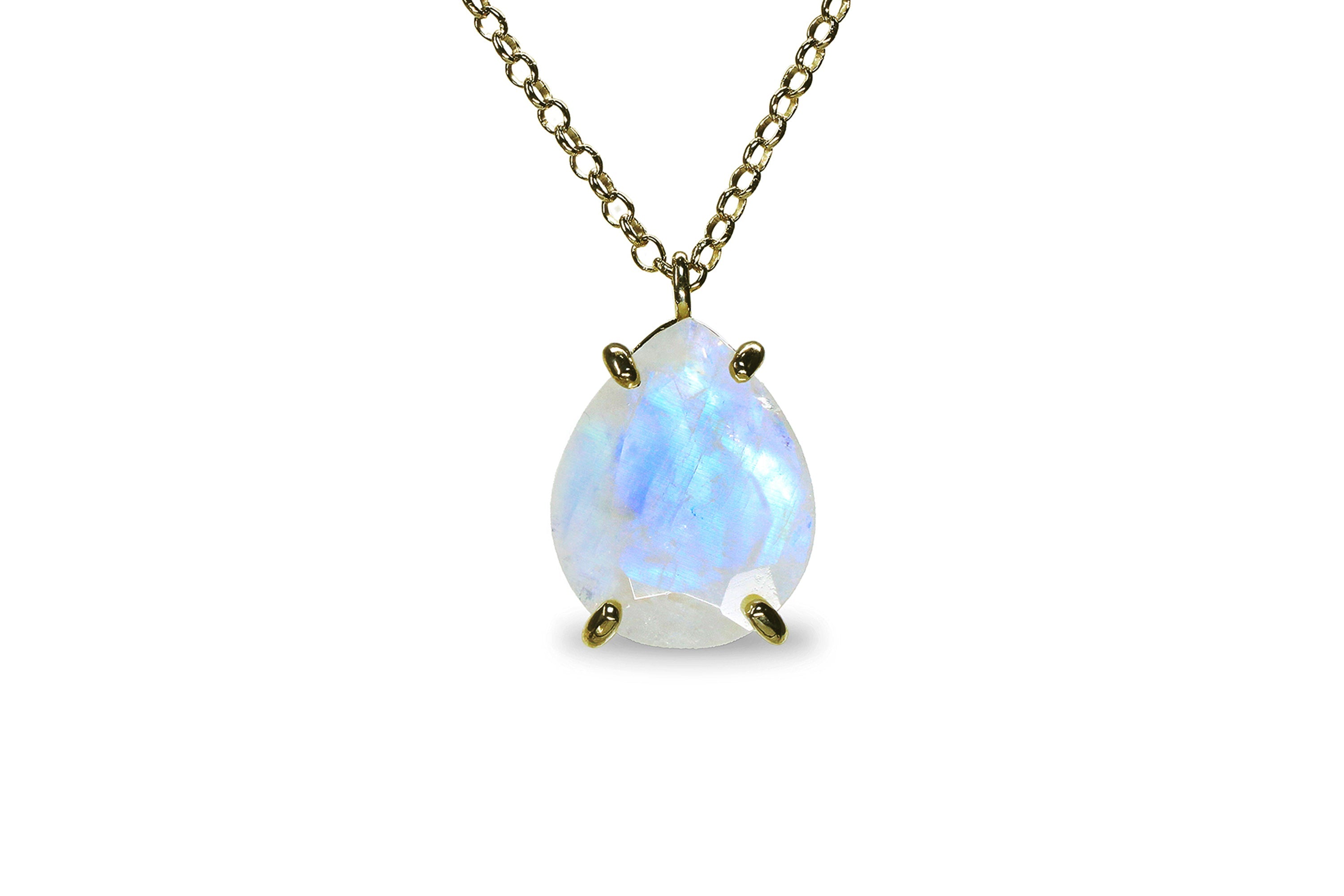 Pear Moonstone Jewelry Necklace in Silver necklaces Anemone Jewelry