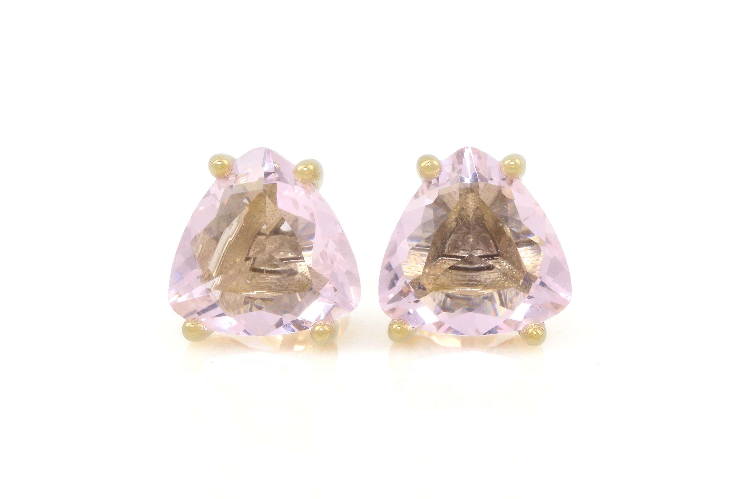 Timeless Rose Quartz Gold Stud Earrings Earrings Anemone Unique