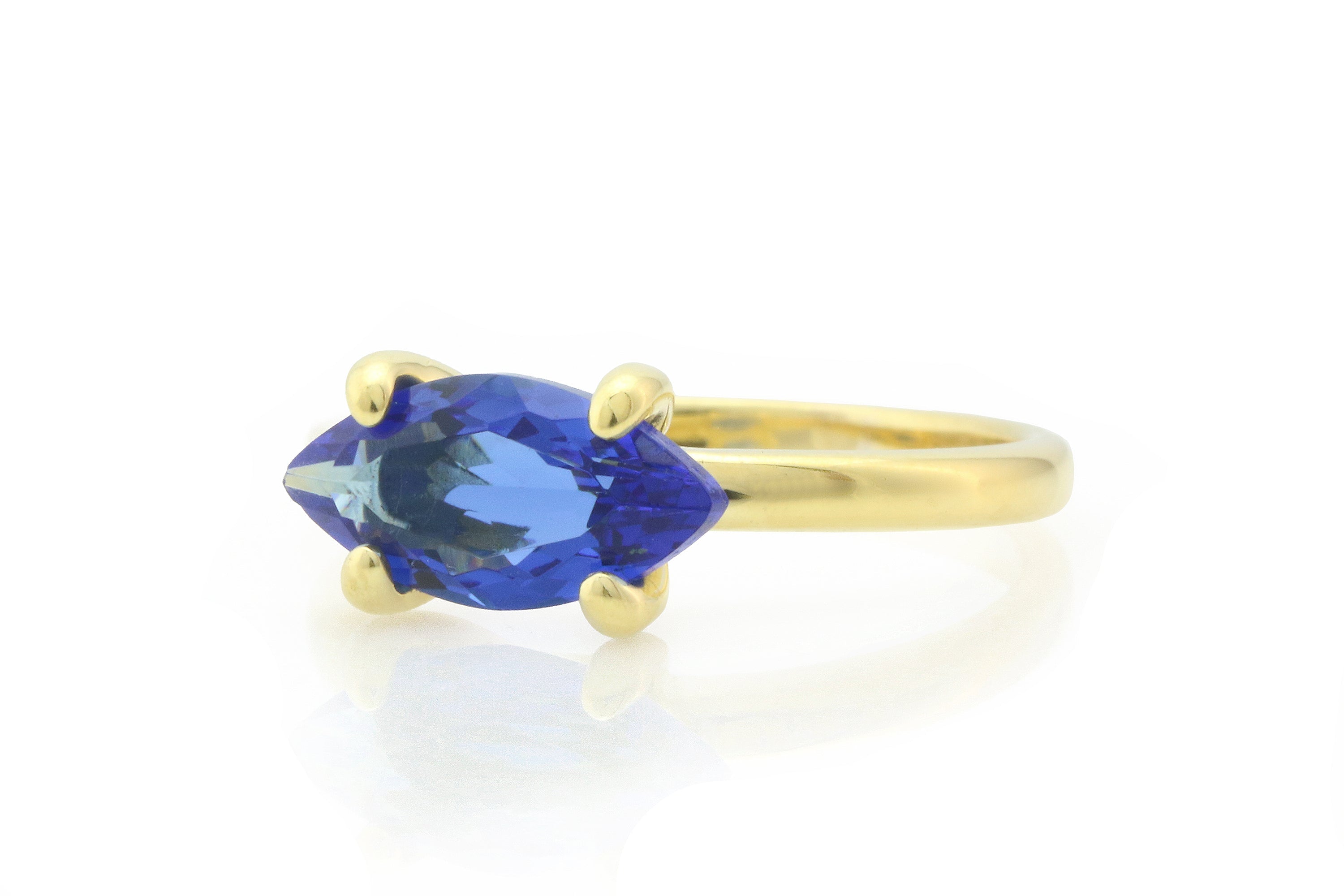 Marquise Blue Sapphire Gold Filled Ring Rings Anemone Unique