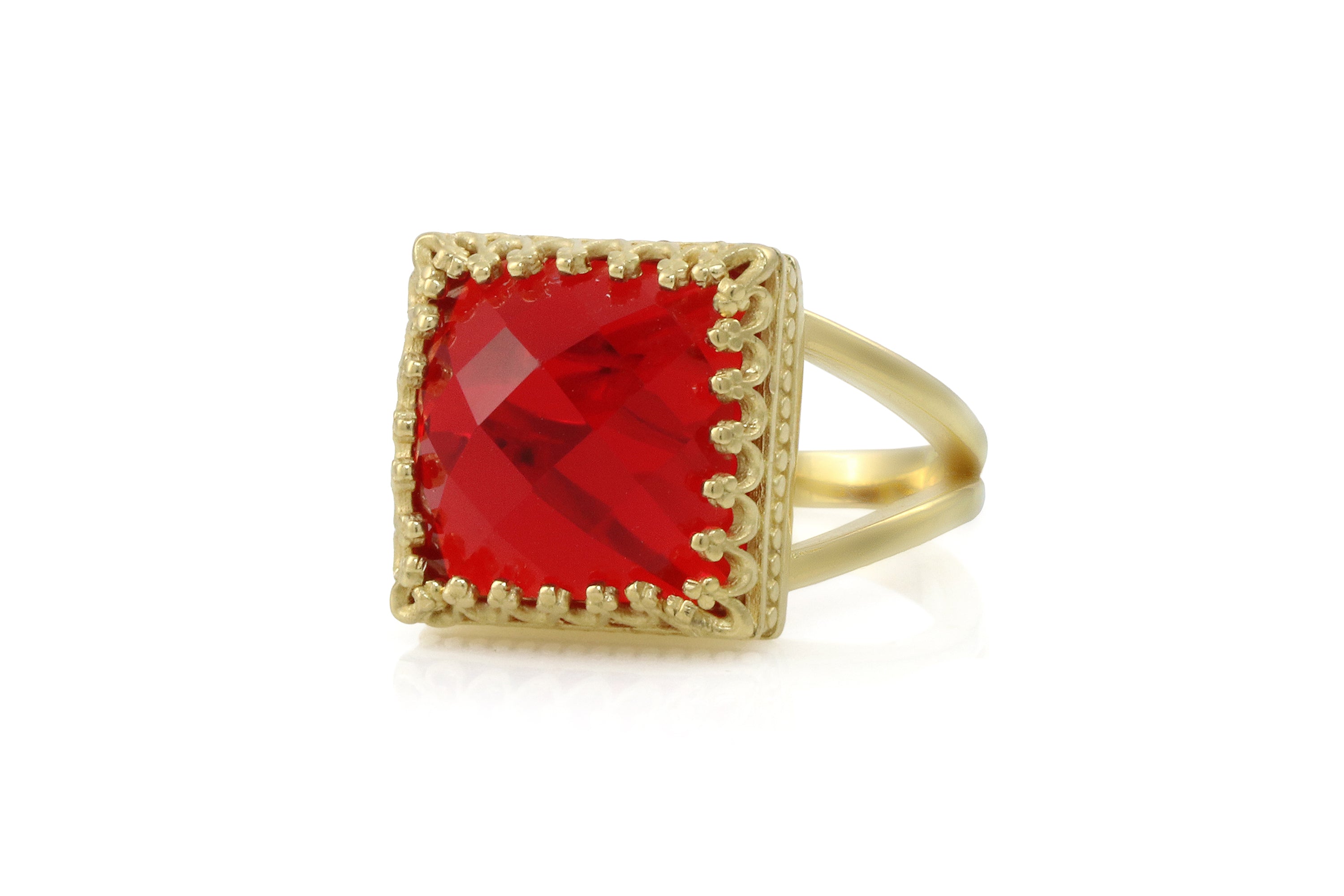 Square Ruby Jewelry Gold Ring Rings Anemone Jewelry