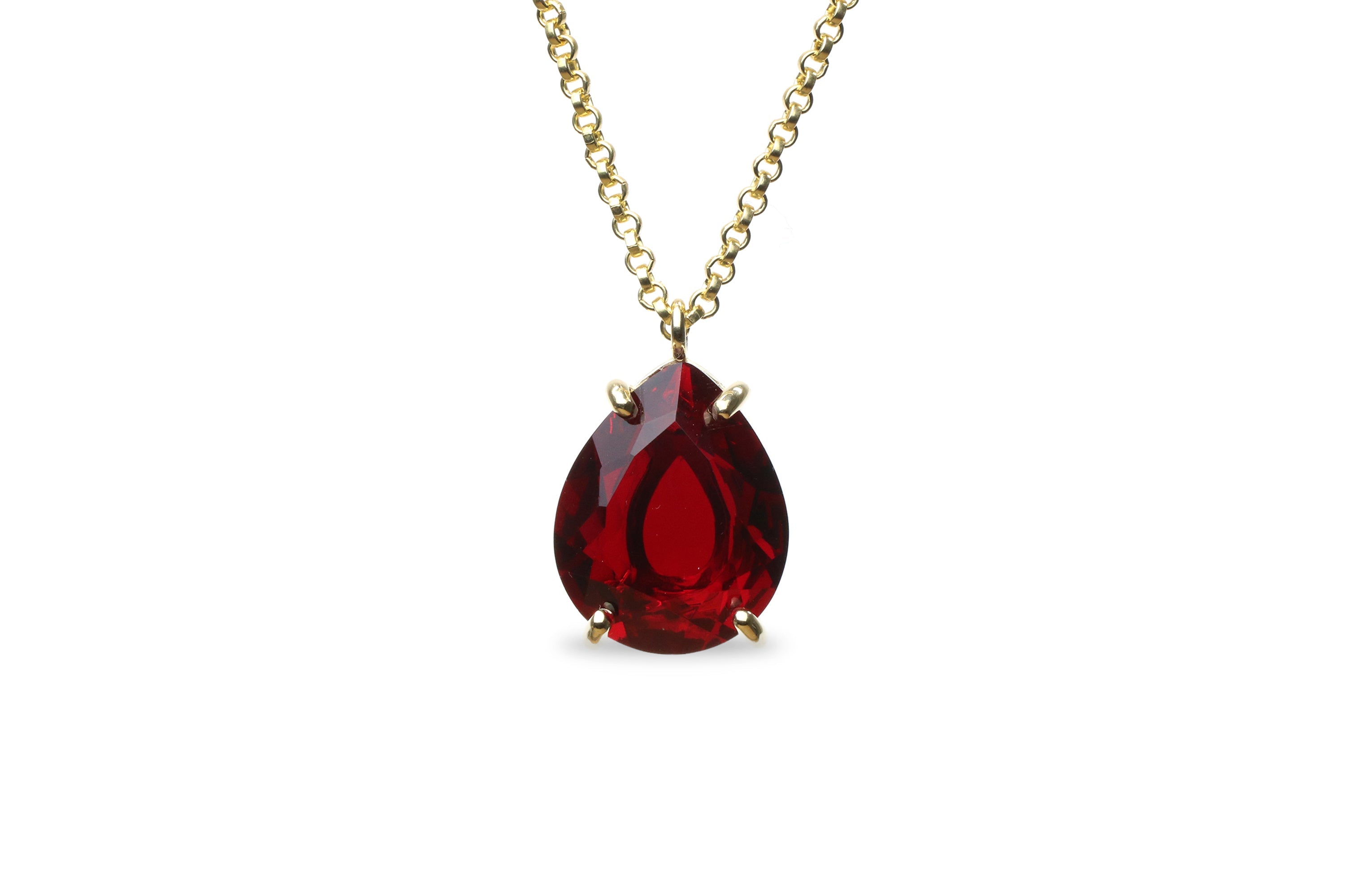 Garnet Pendant Necklace in 14k Gold necklaces Anemone Jewelry