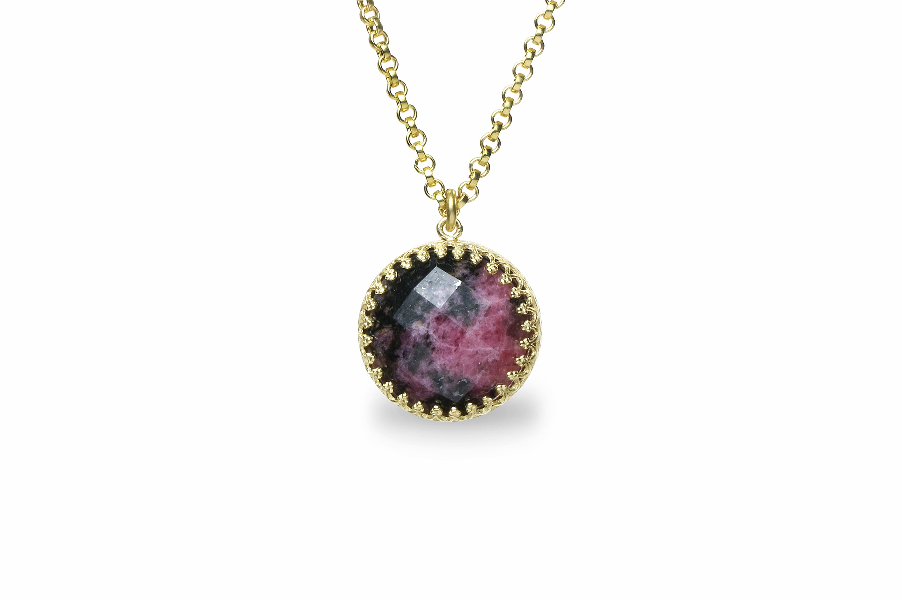 Unique Rhodonite Necklace in 14k Gold Filled necklaces Anemone Jewelry