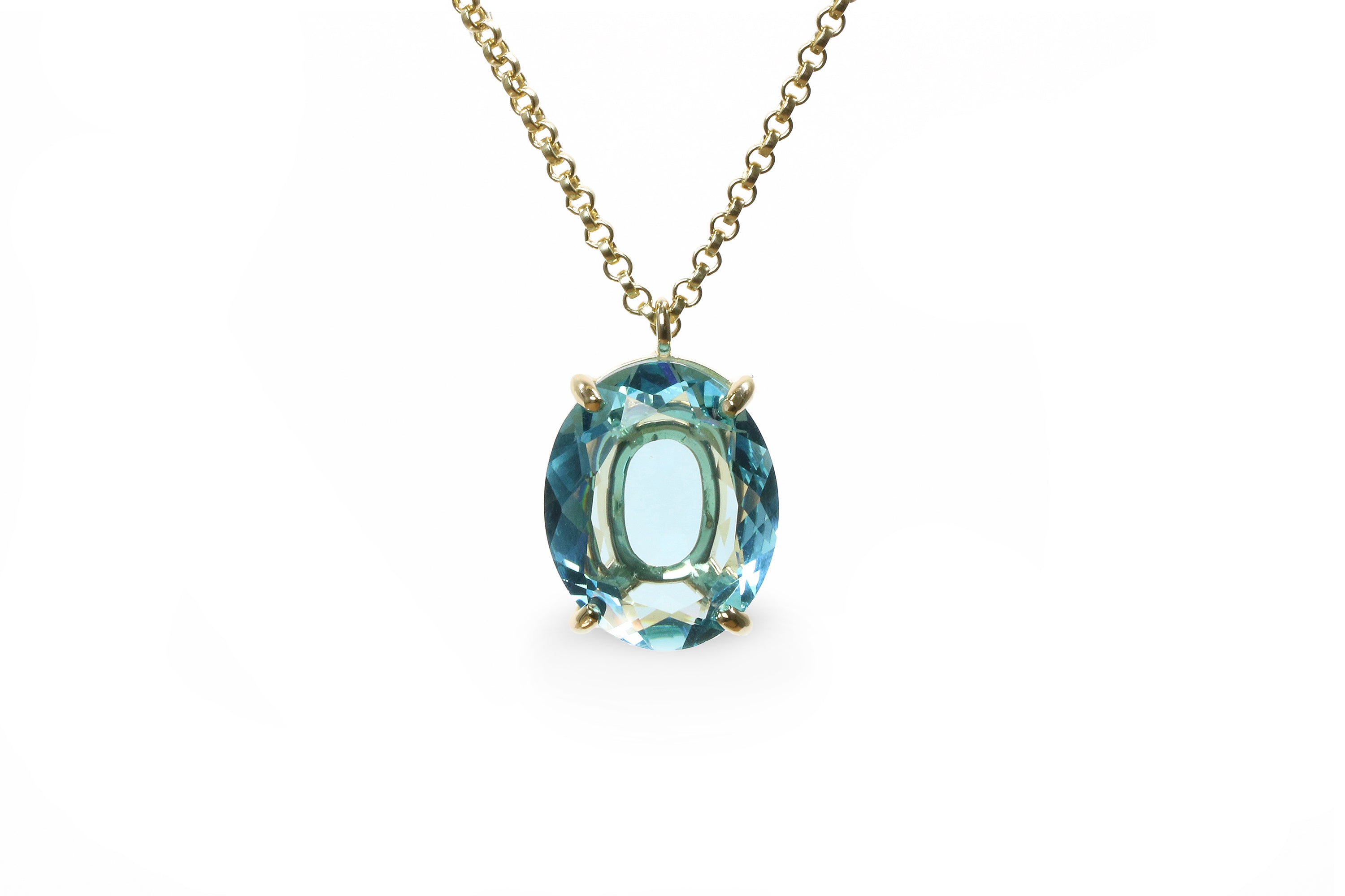 Brilliant Topaz Necklace for Women in 14k Gold necklaces Anemone Jewelry