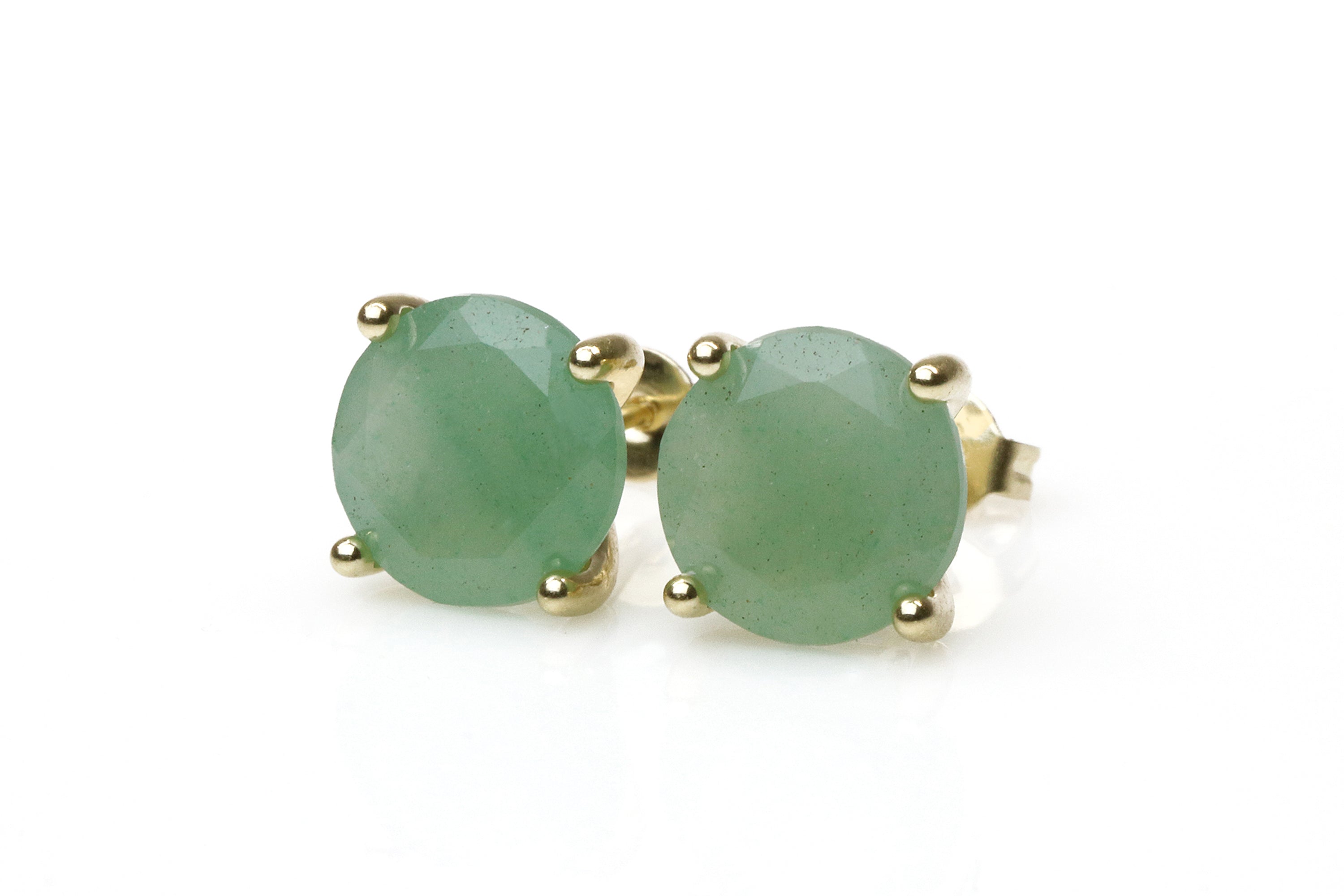 Green Aventurine Gold Earrings Earrings Anemone Unique