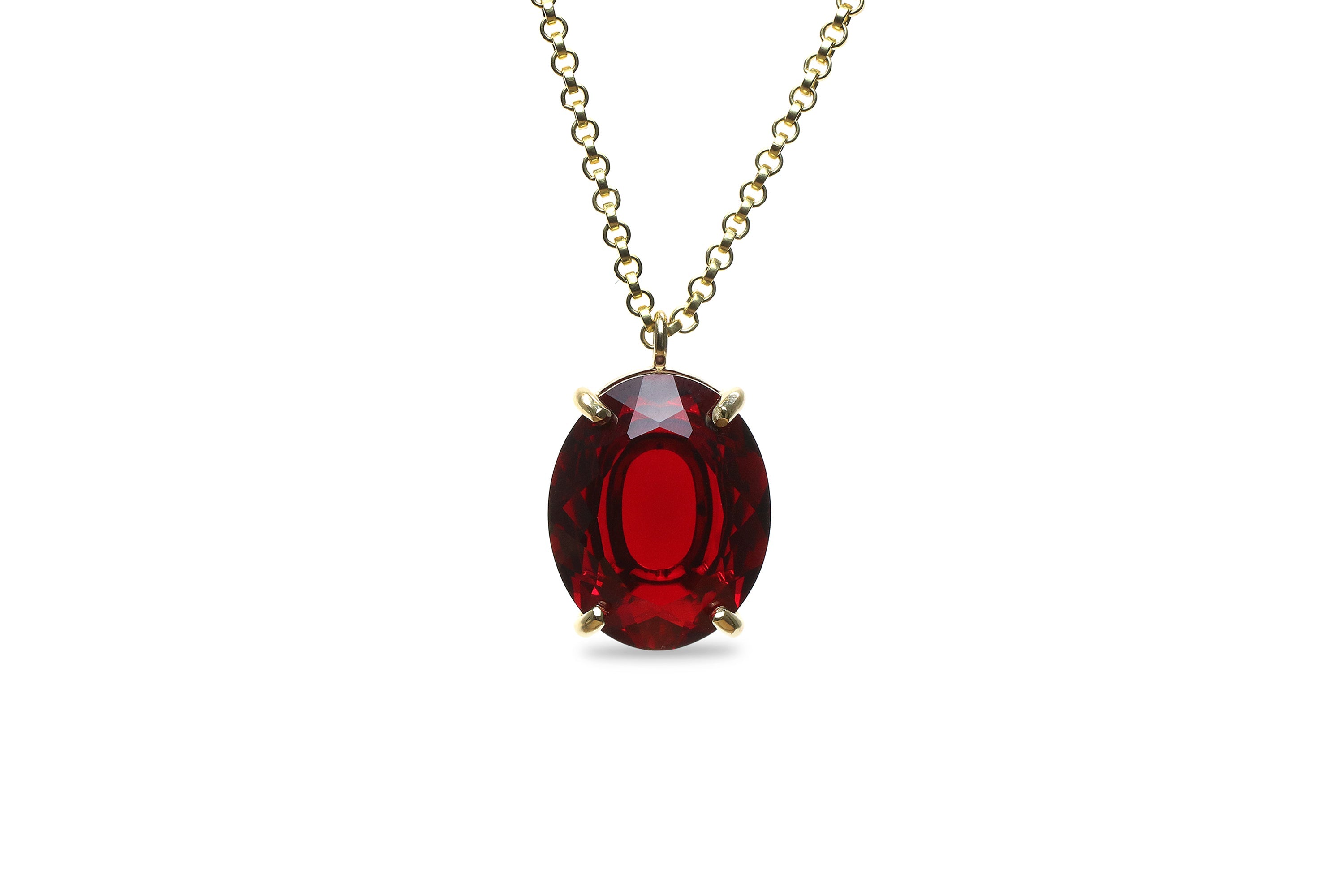 Bold Garnet Necklace in 14k Gold necklaces Anemone Jewelry
