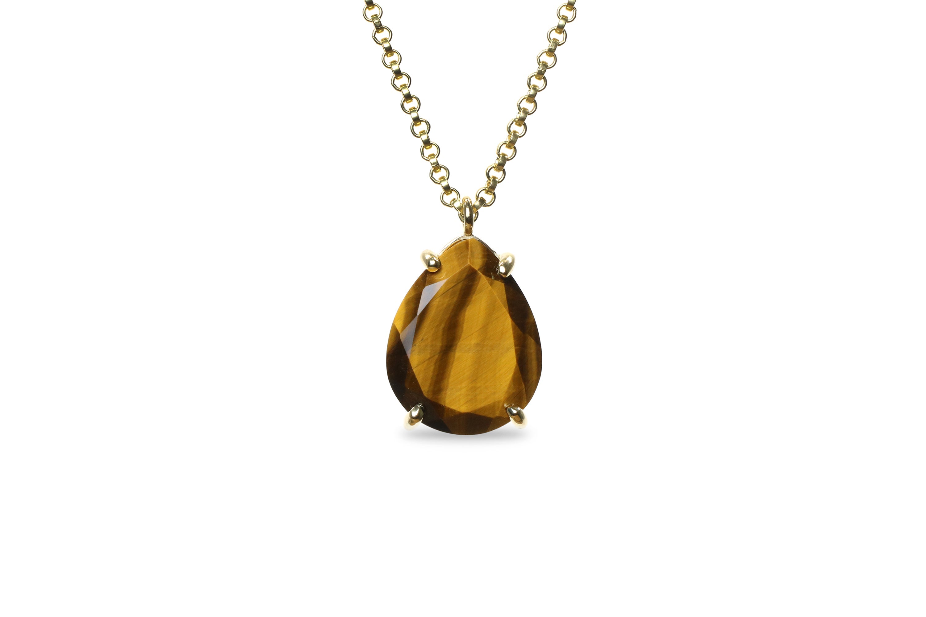 Tiger Eye Necklace in Gold necklaces Anemone Jewelry