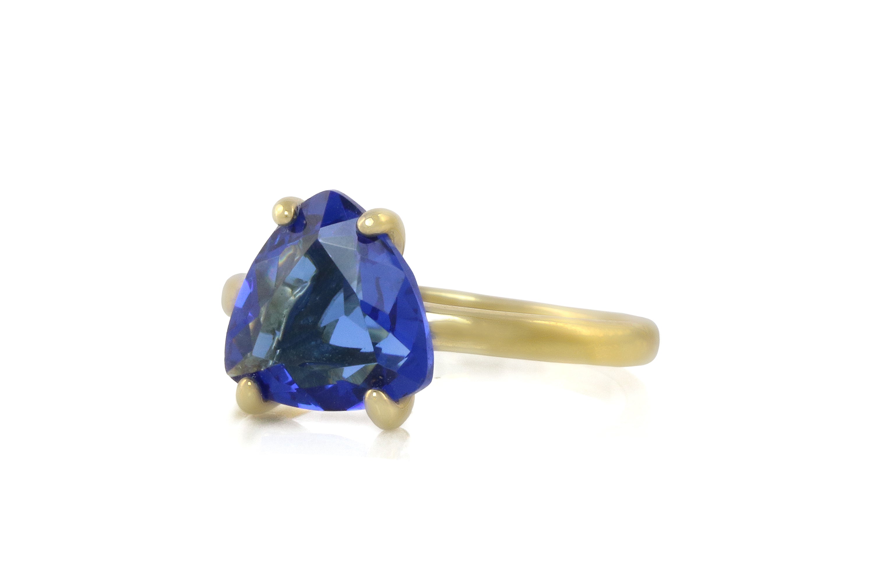 Vibrant Sapphire Gem Gold Ring Rings Anemone Unique